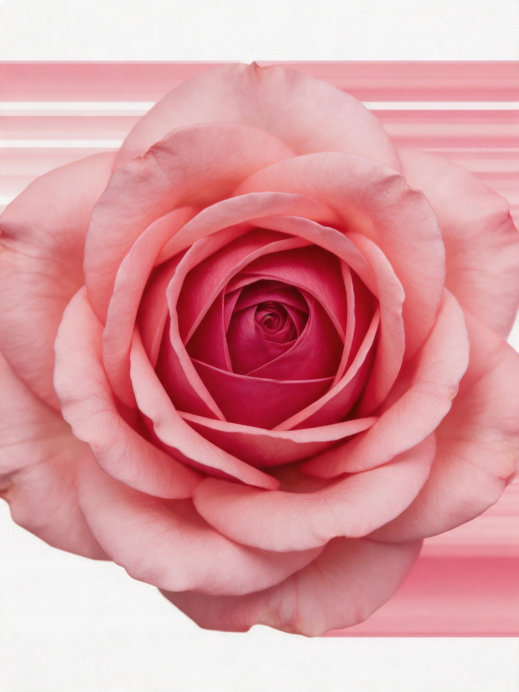 Close - up of a pink rose with layered petals and color gradients