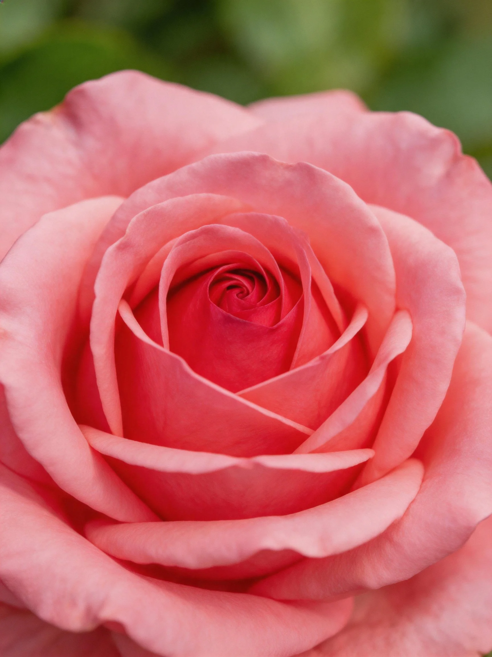 Close - up of a pink rose with layered petals