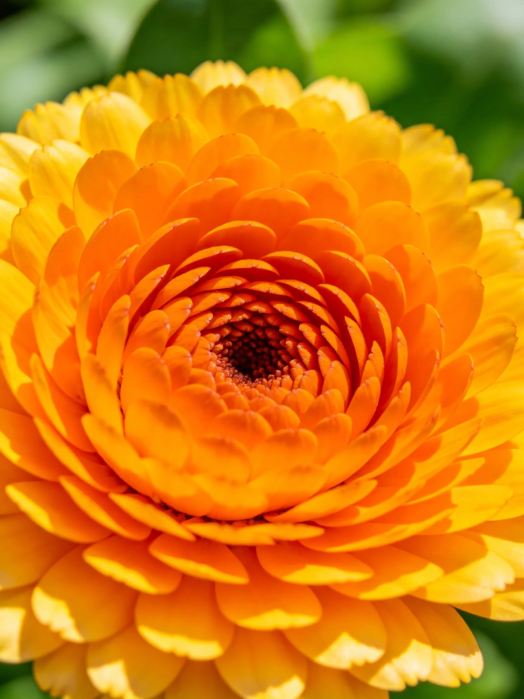 Close-up of a vibrant orange flower with layered petals