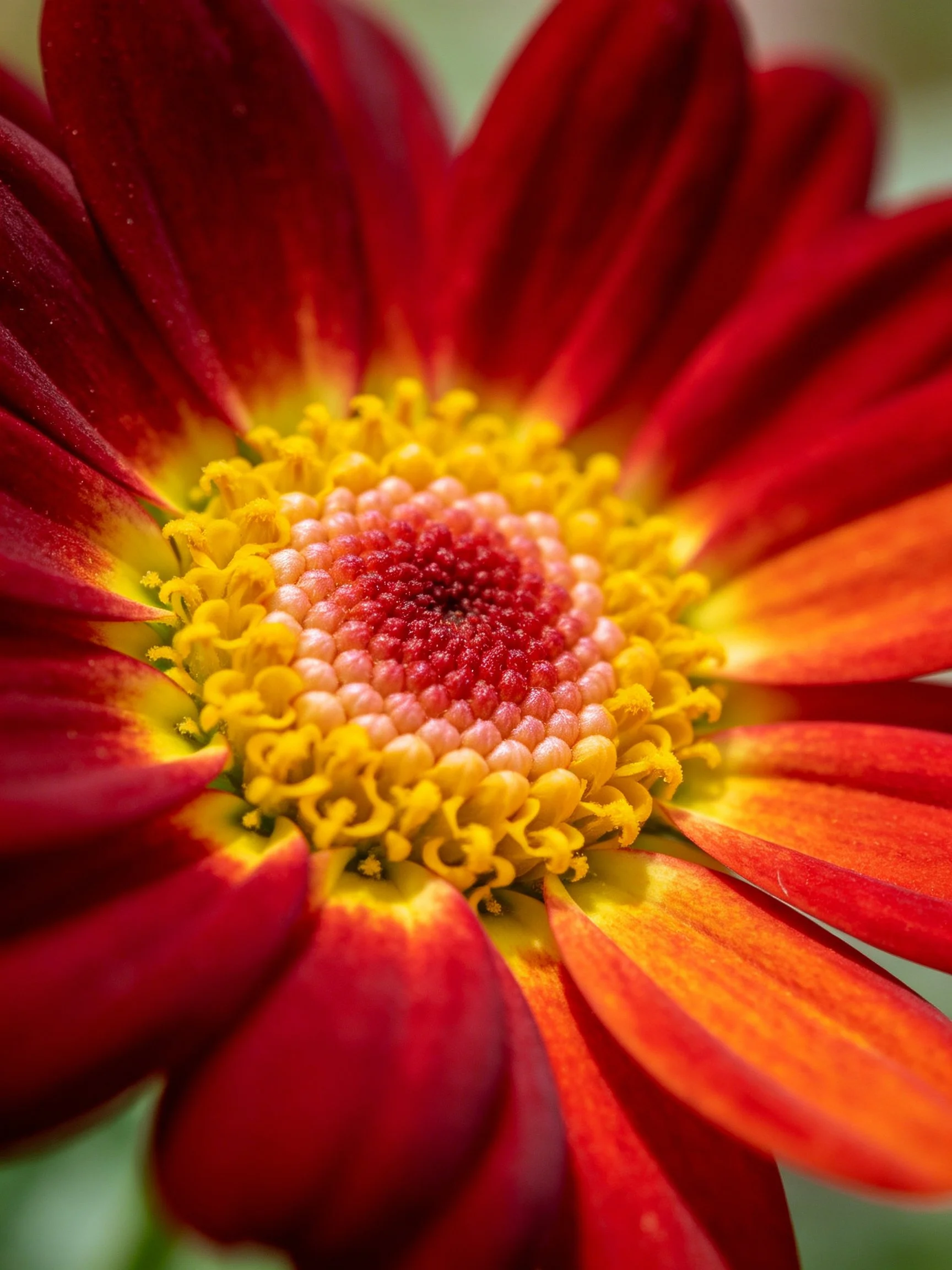 Close-up of a vibrant red and yellowflower