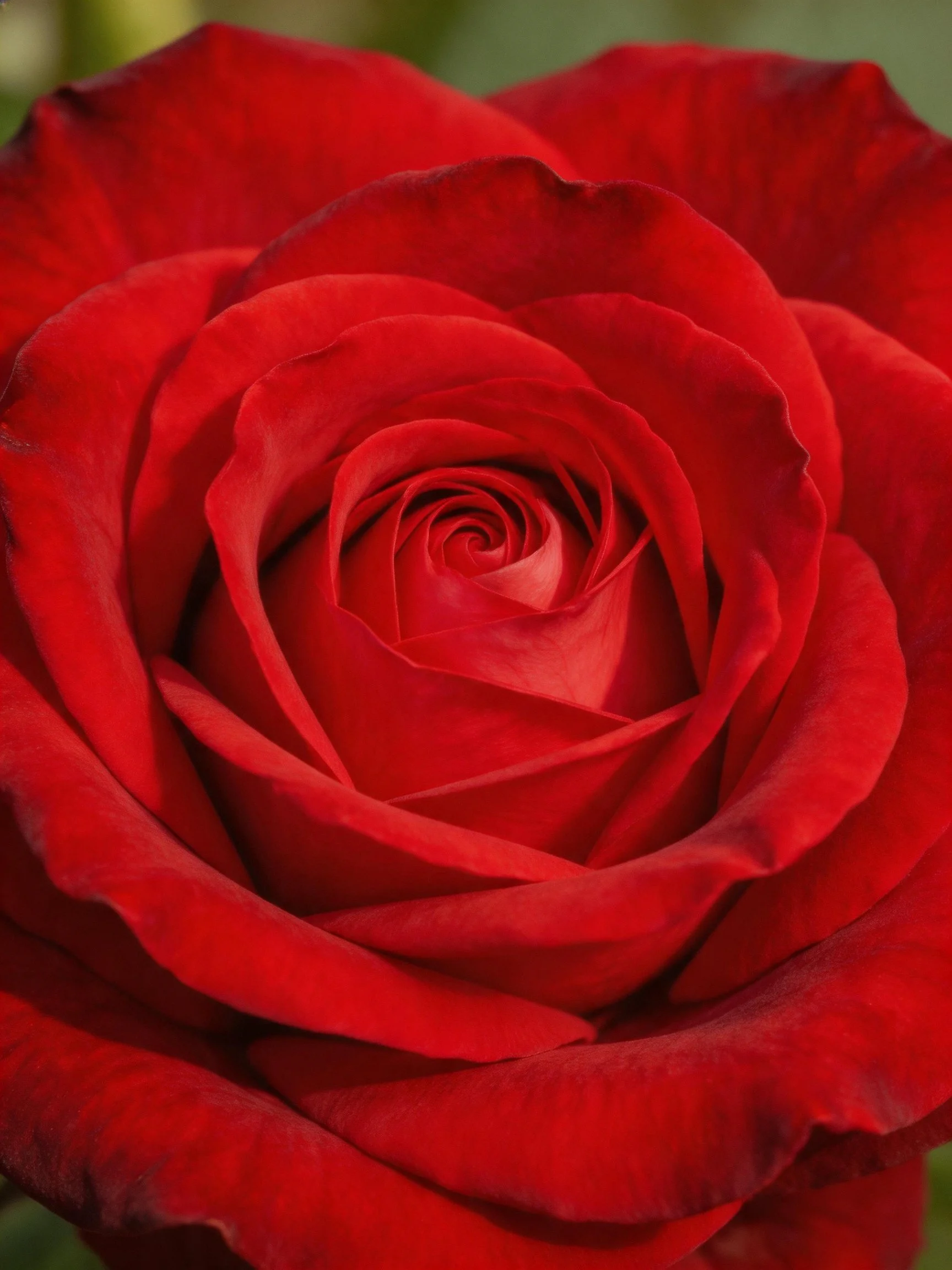 Close-up of a vibrant red rose with layered petals