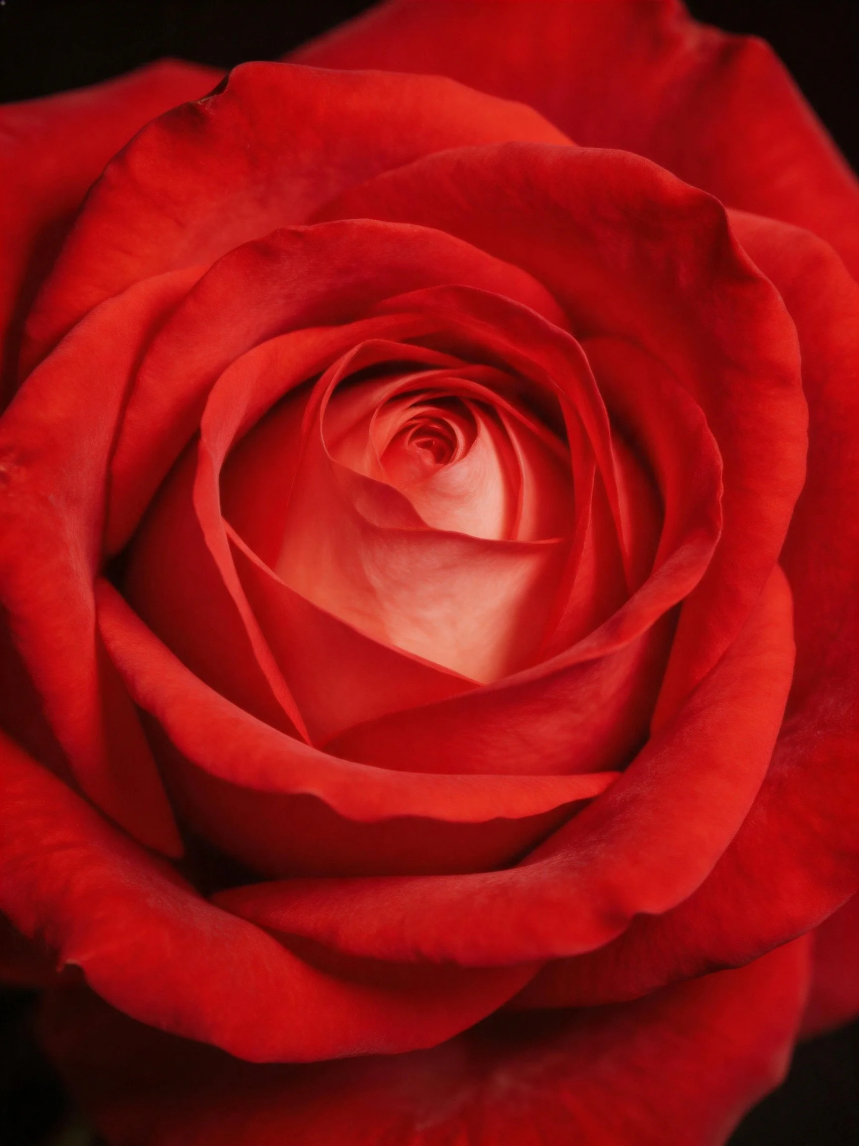 Close-up of a vibrant red rose with layered petals
