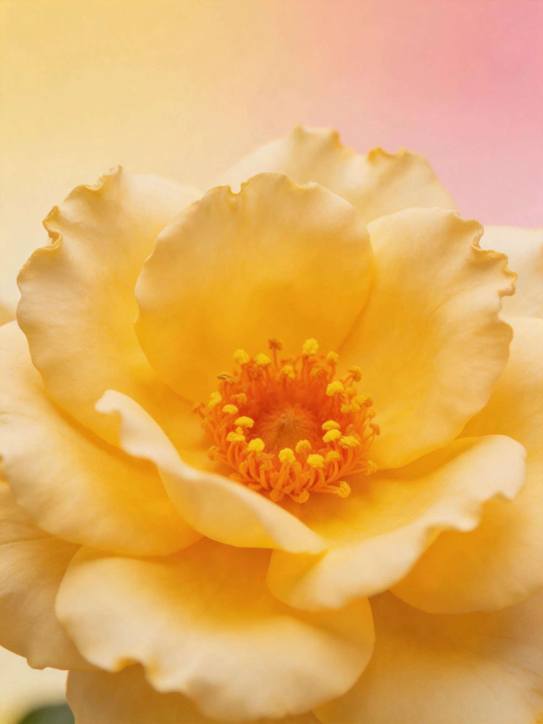 Close - up of a vibrant yellow rose with layered petals