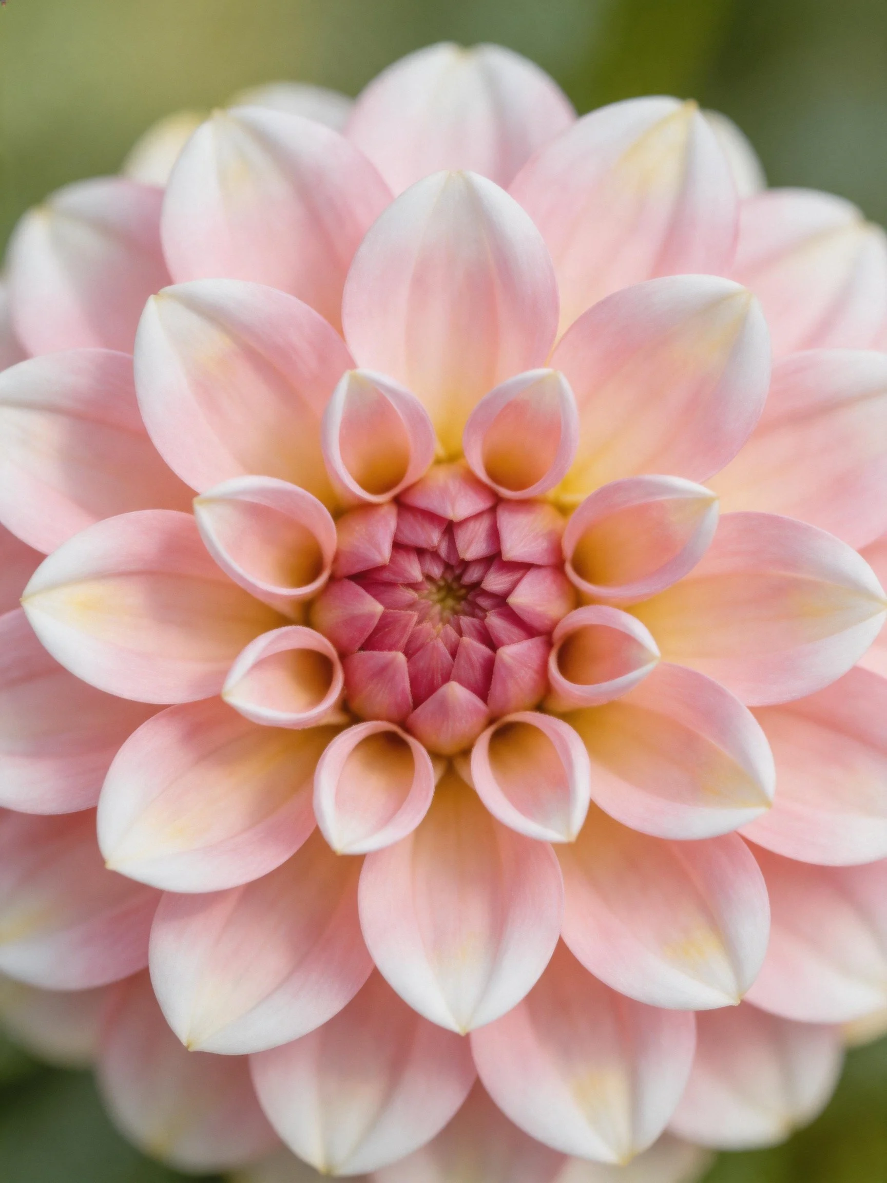 Close-up view of a multi-layered pink dahlia flower