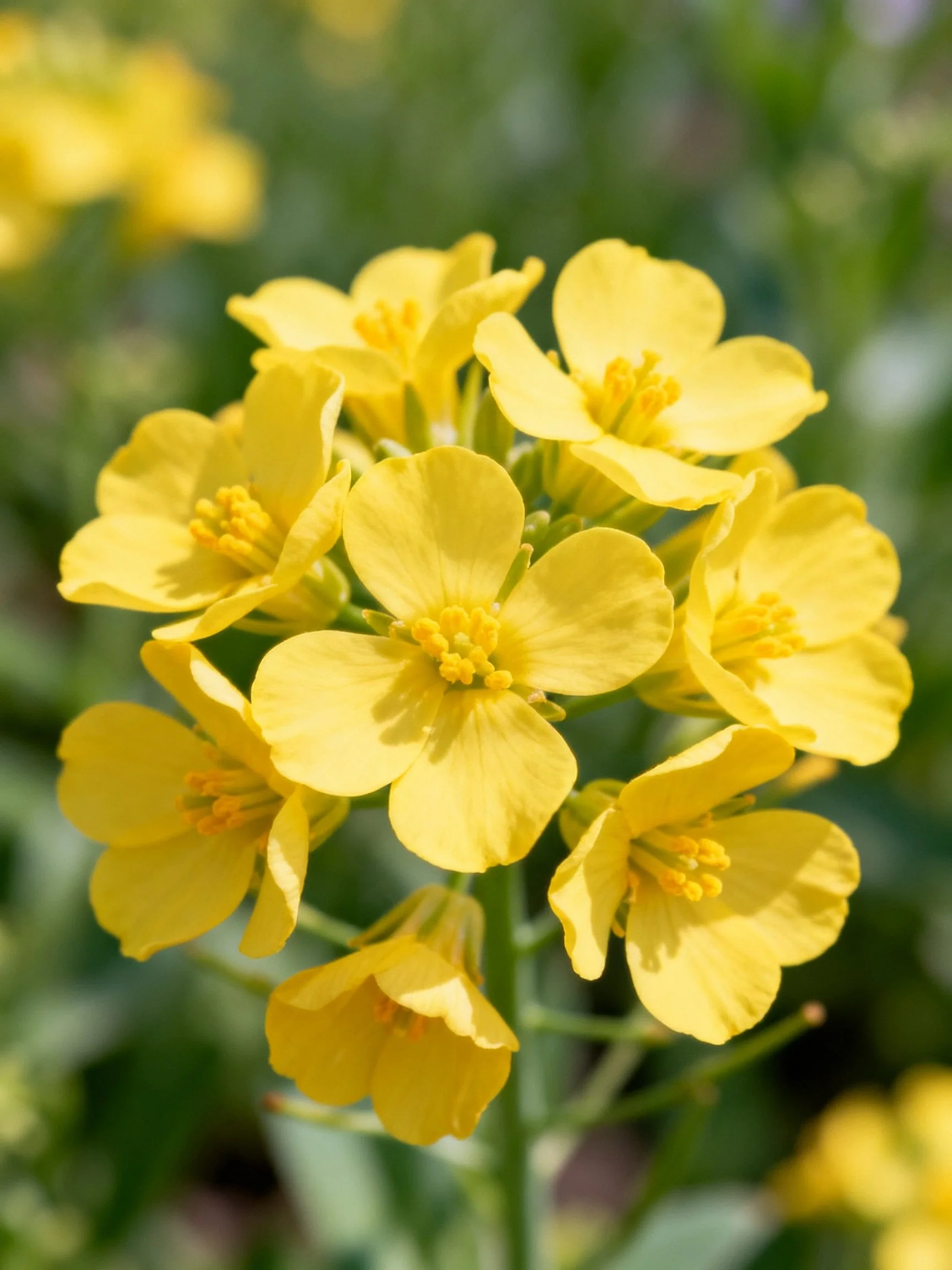 Cluster of vibrant yellow flowers with green foliage