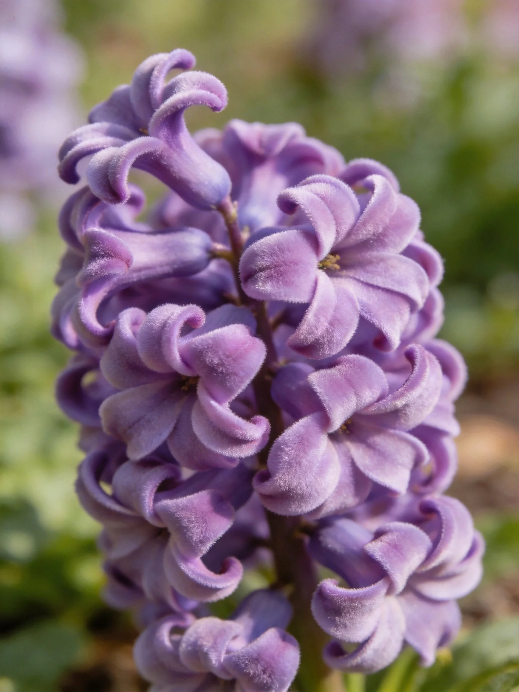 Dense cluster of lavender hyacinth blooms with soft petals