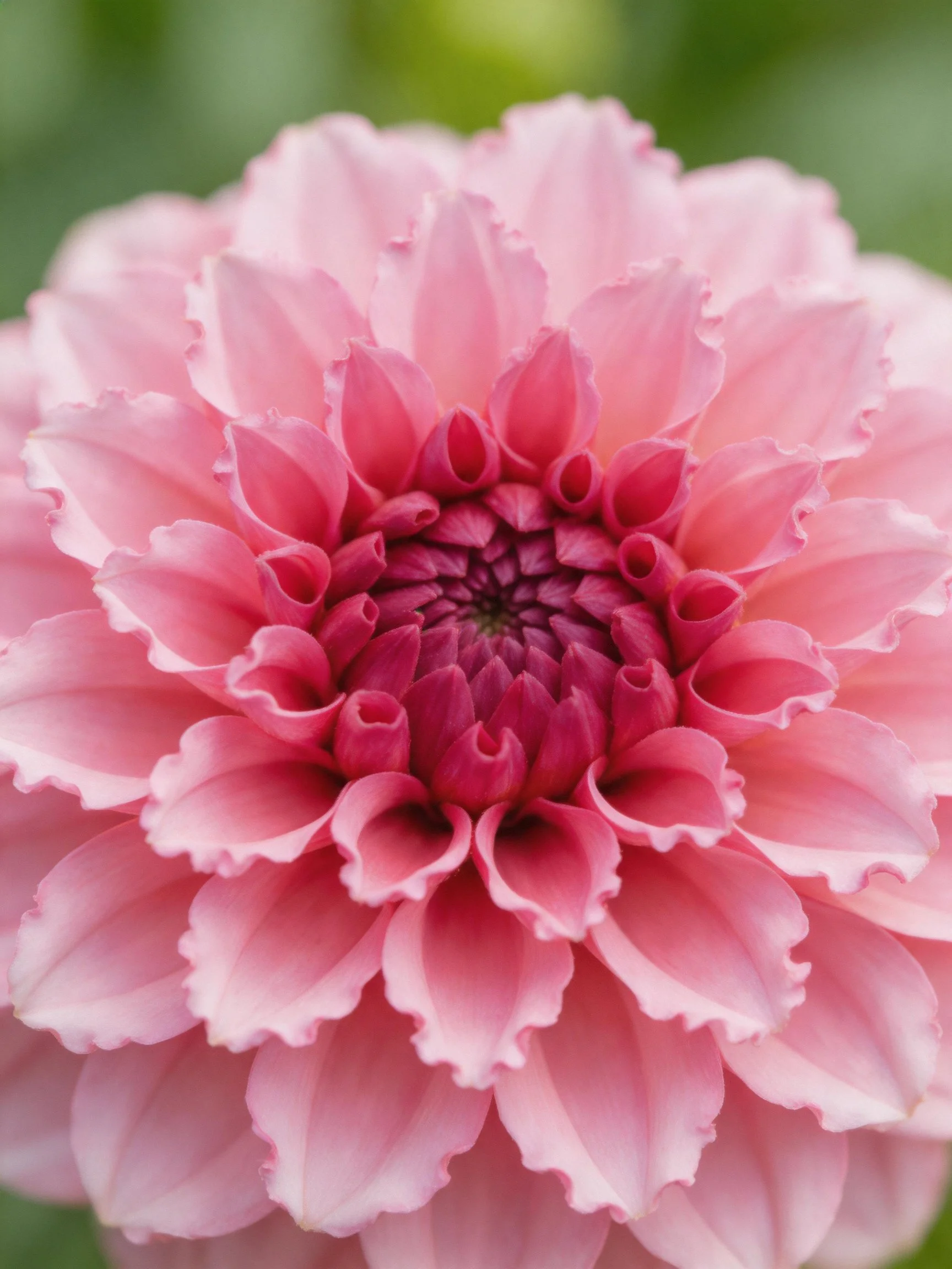 Pink Dahlia with Gradient Petals and Dense Center