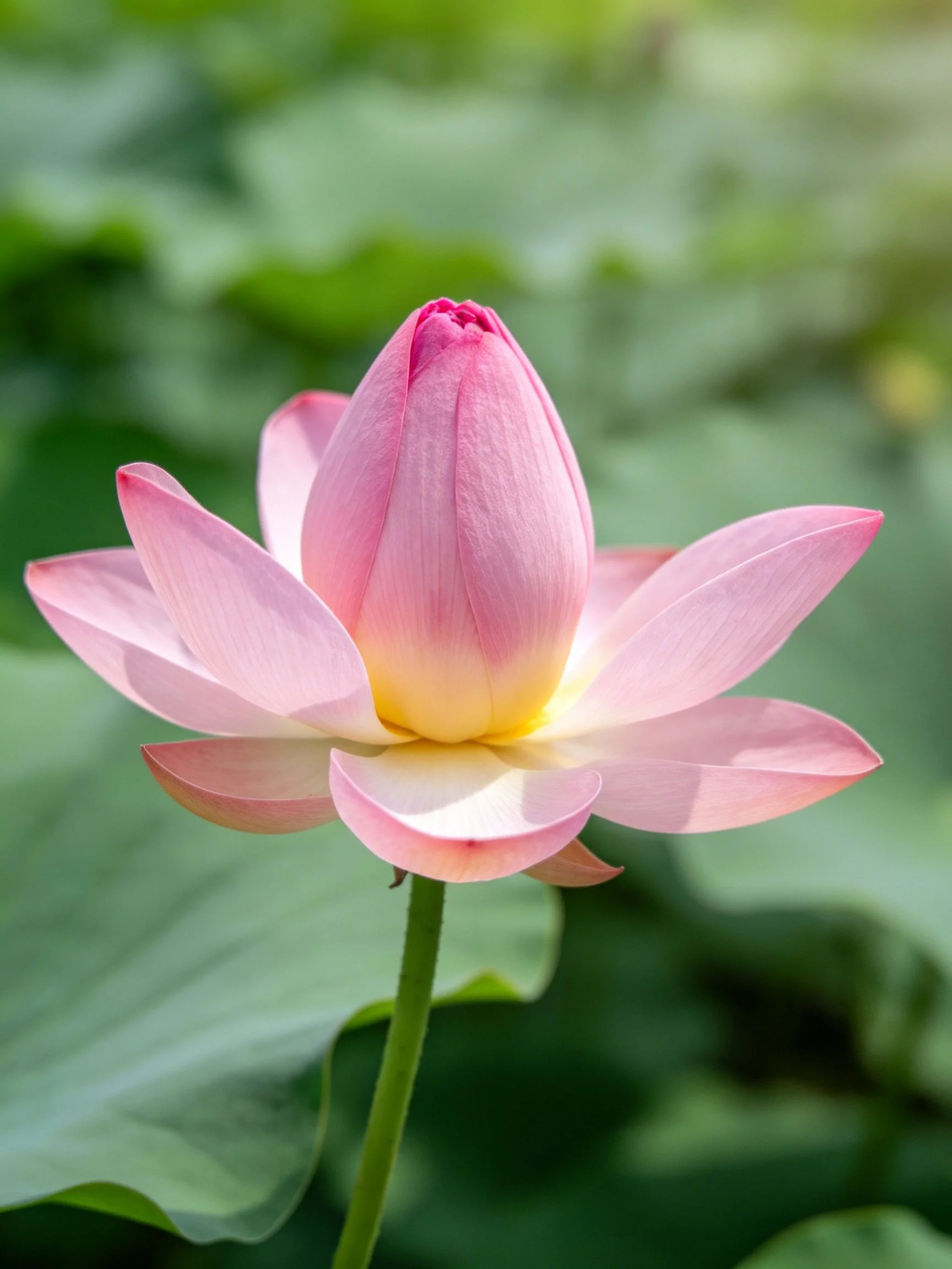 Pink Lotus Bud with Yellow Center