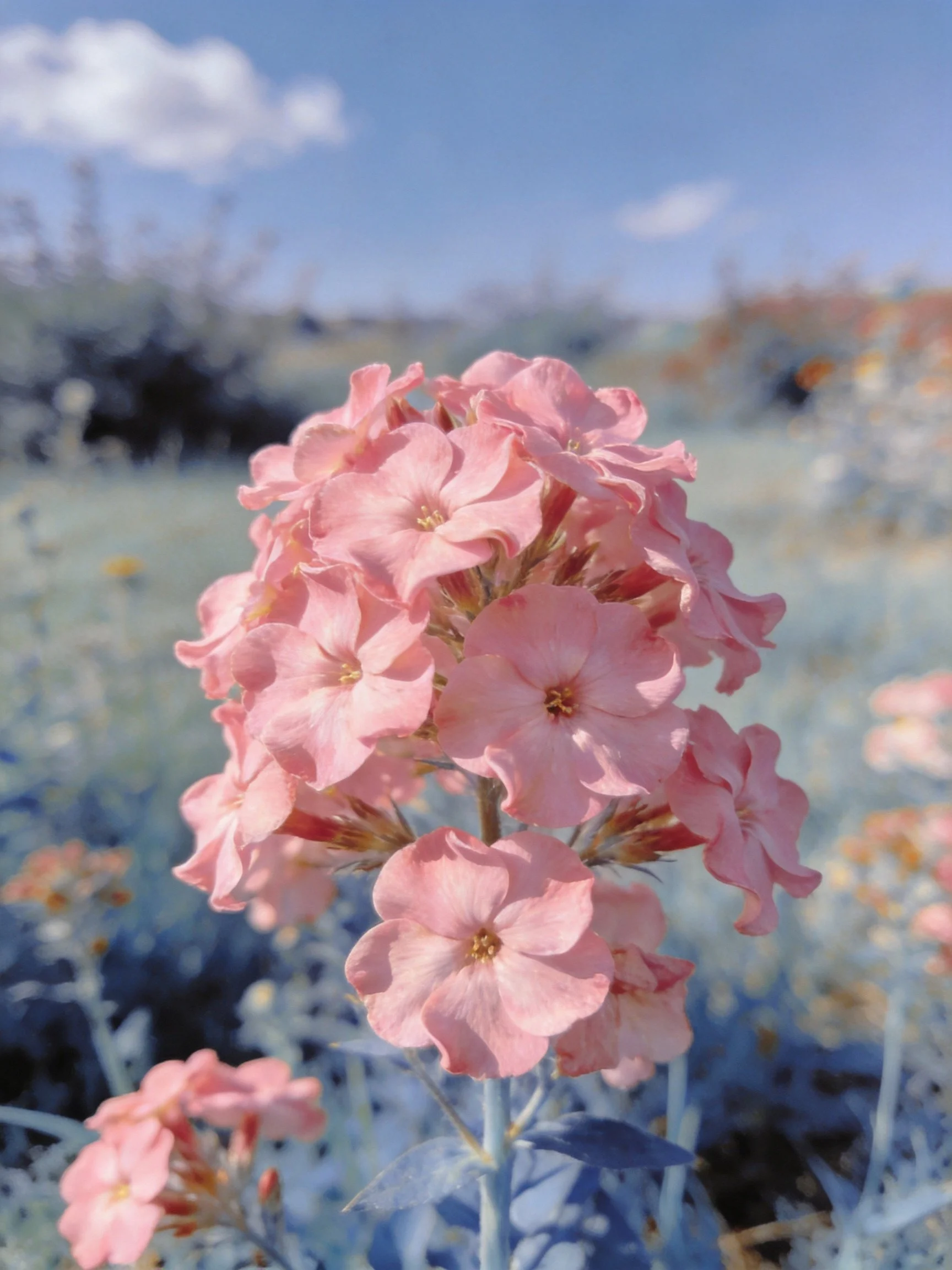Pink Phlox Cluster in a Blurred Natural Setting