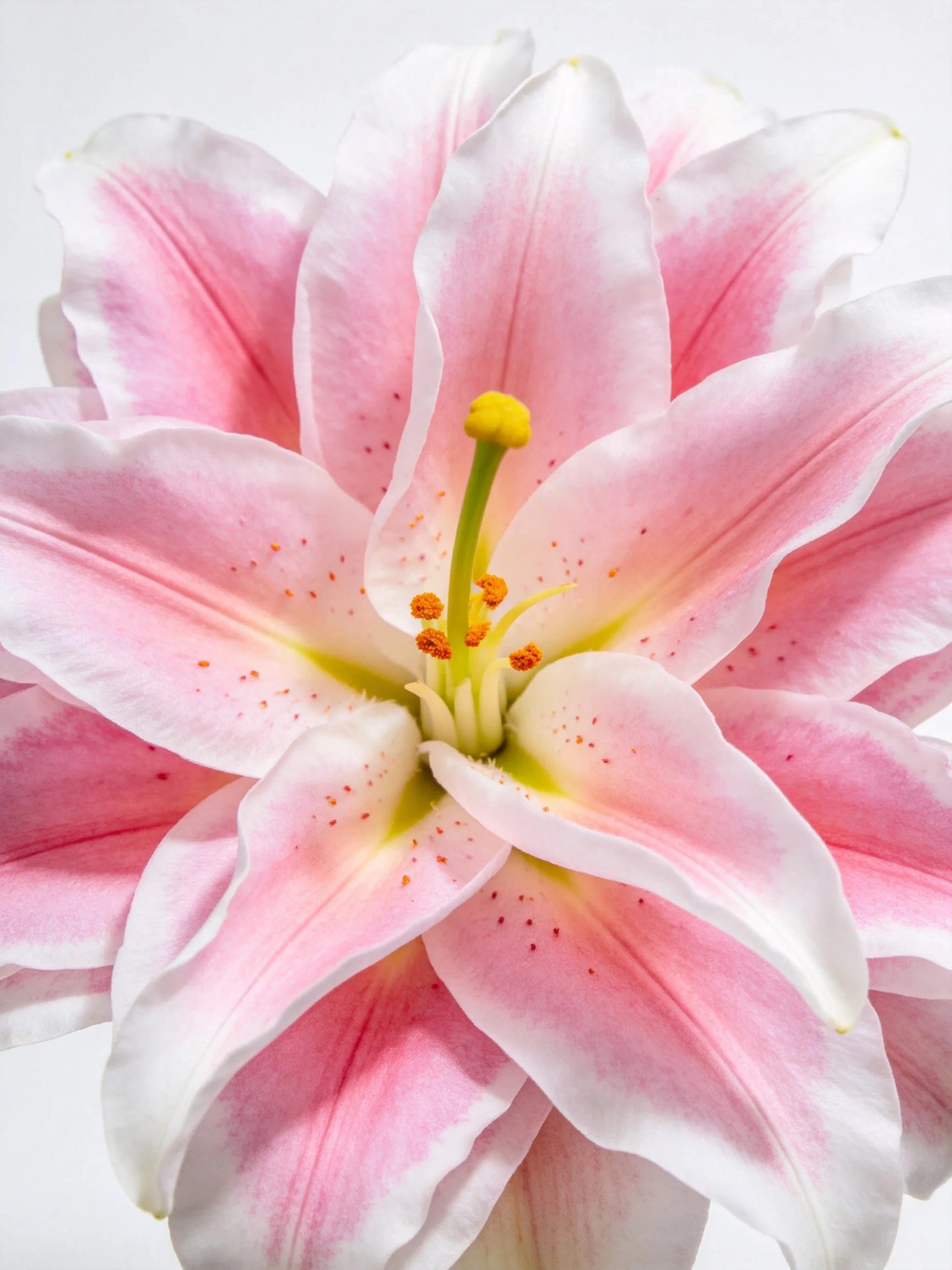 Pink and White Lily with Yellow Stamen
