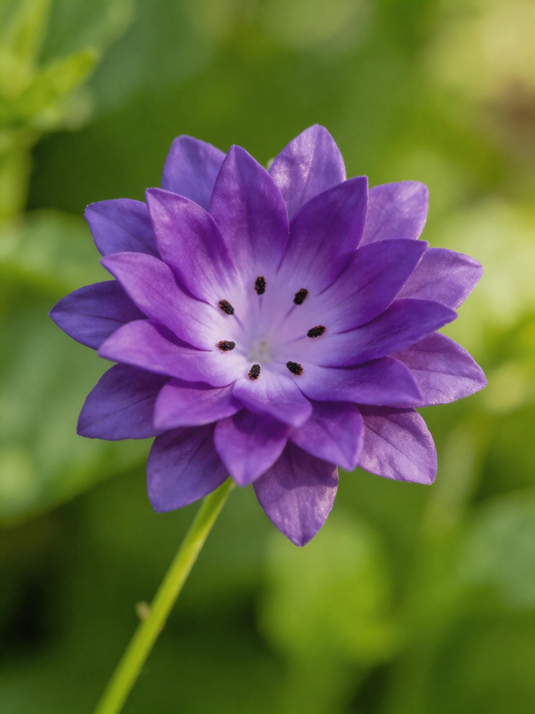 Single vibrant purple flower with layered petals