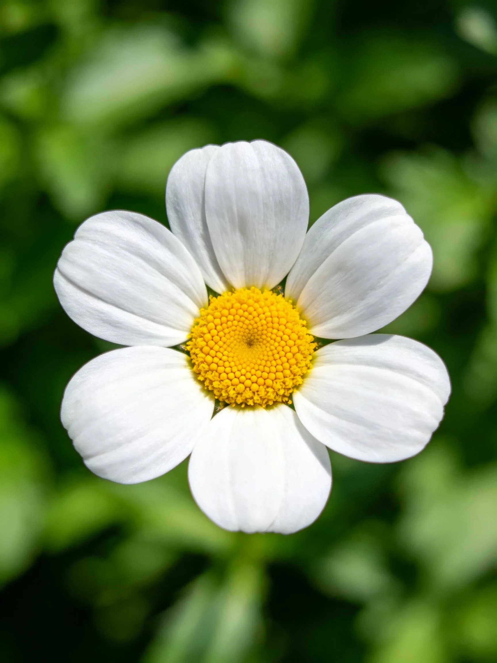 Six-petaled white flower with golden-yellow center