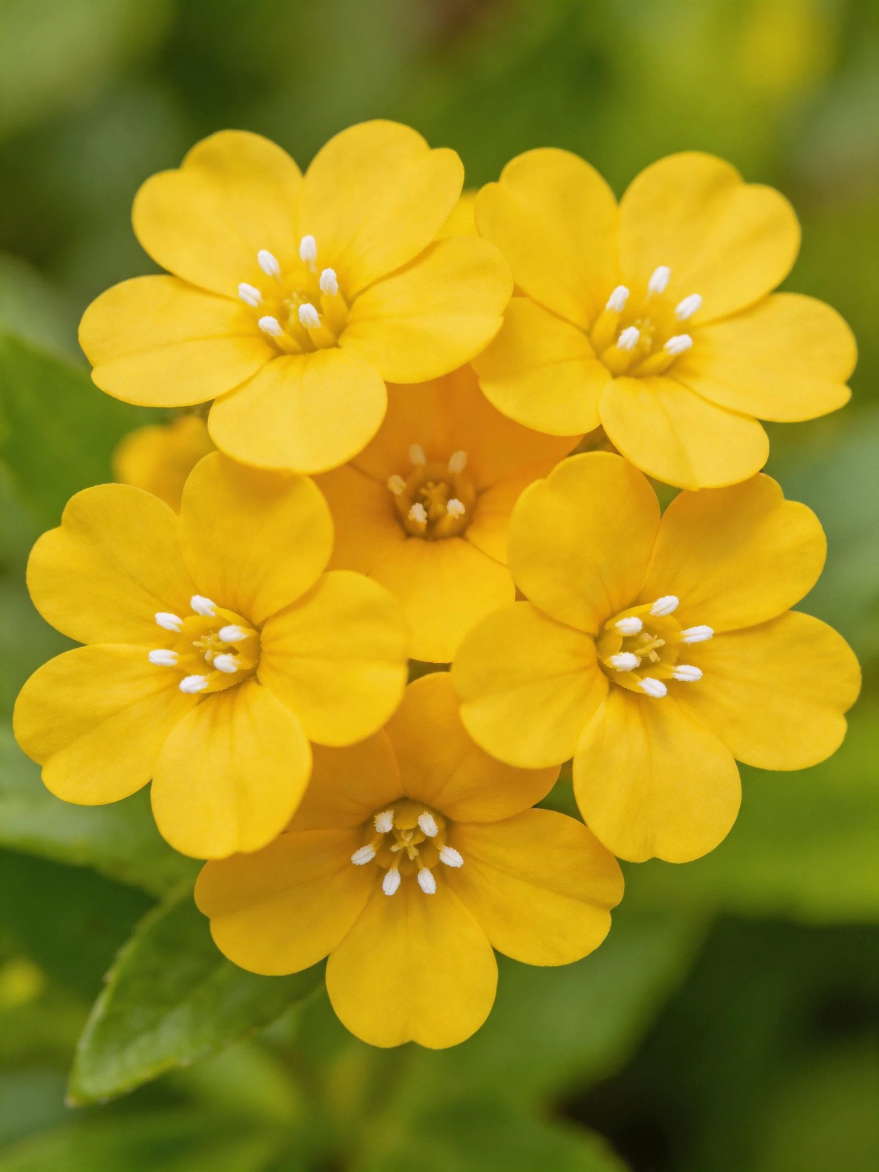 Six vibrant yellow flowers clustered together
