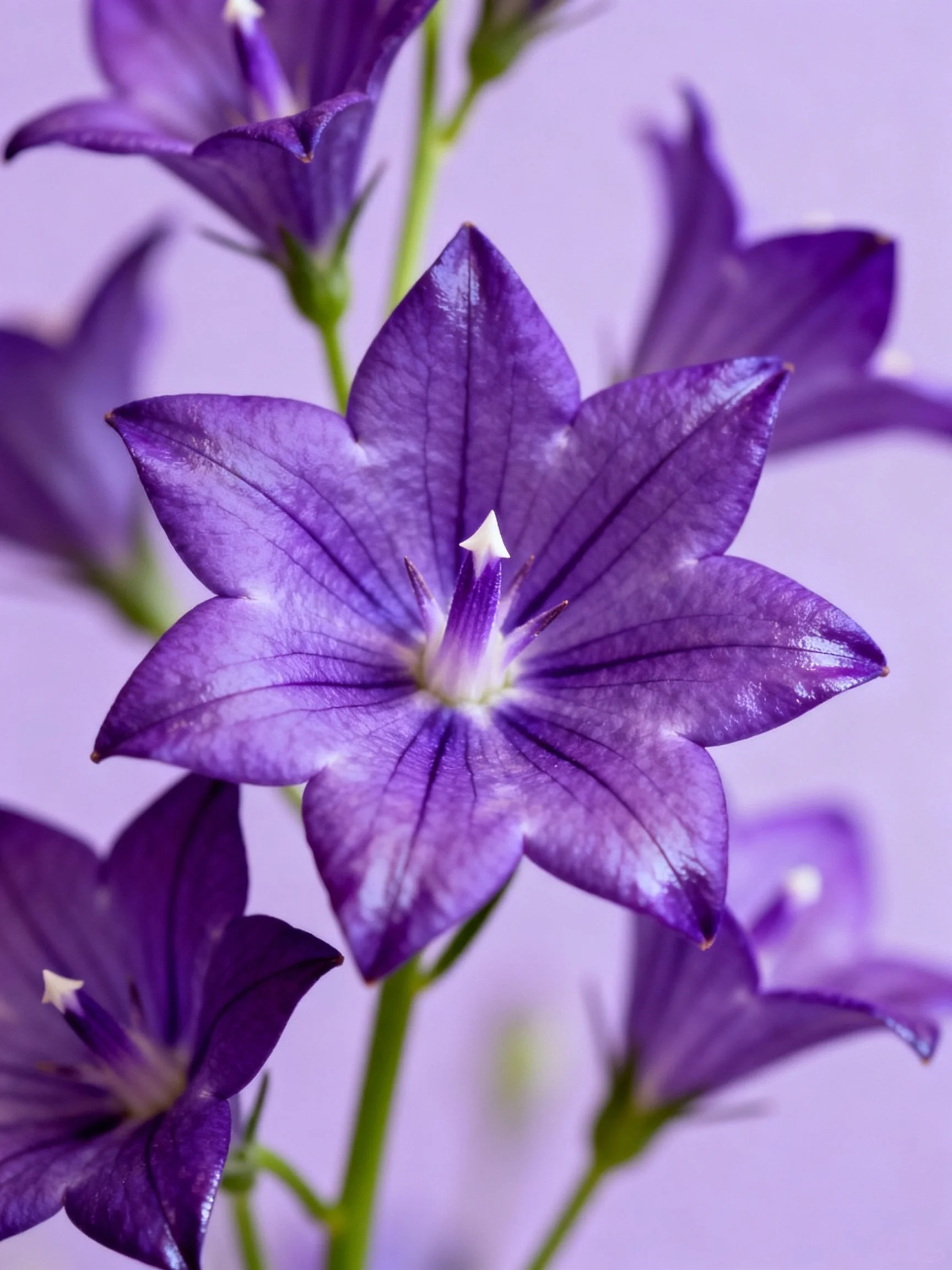 Vibrant Purple Bellflowers with Star-Shaped Petals