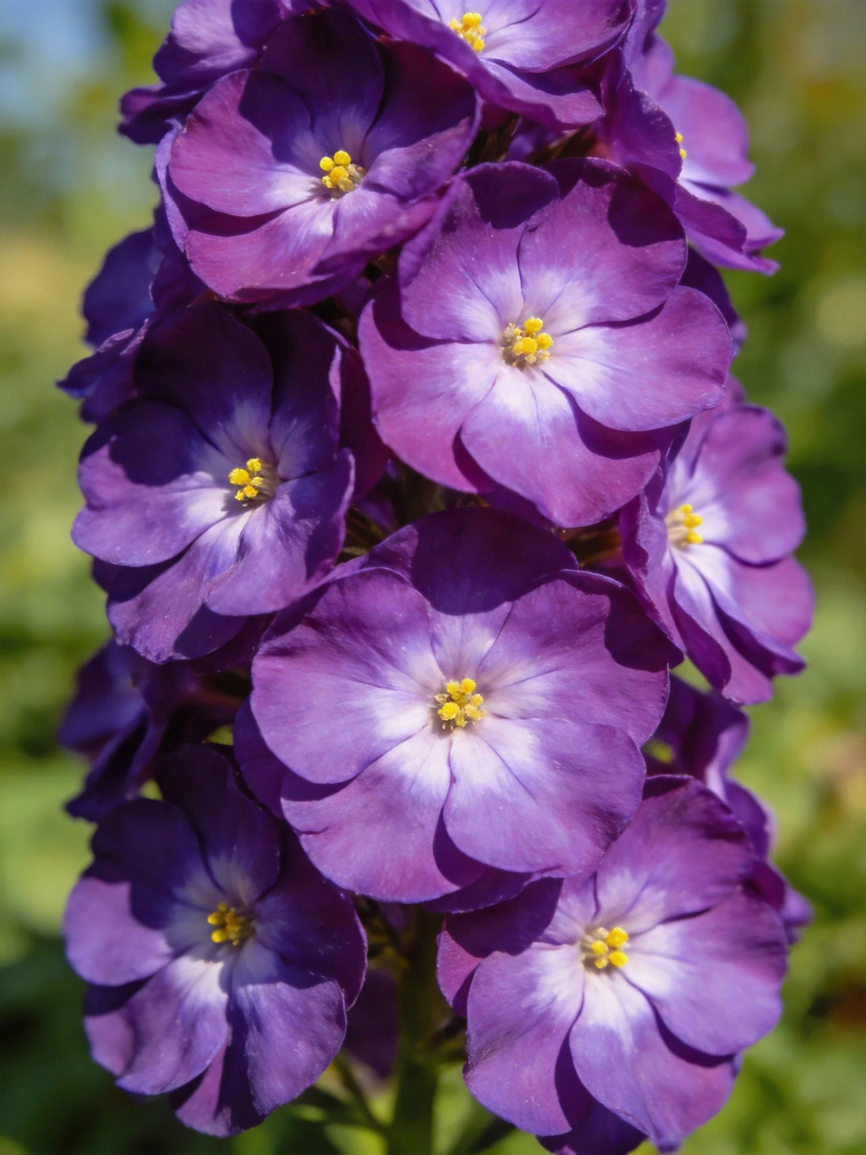 Vibrant Purple Flowers Clustered with Yellow Centers