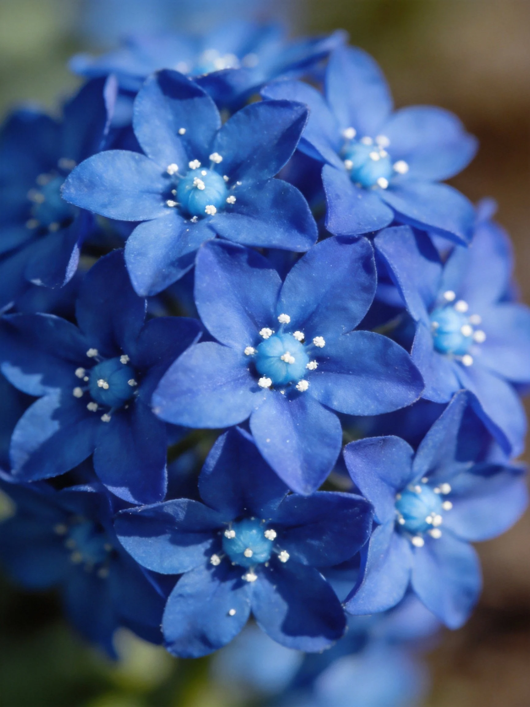Vibrant blue flower cluster with star-shaped blooms