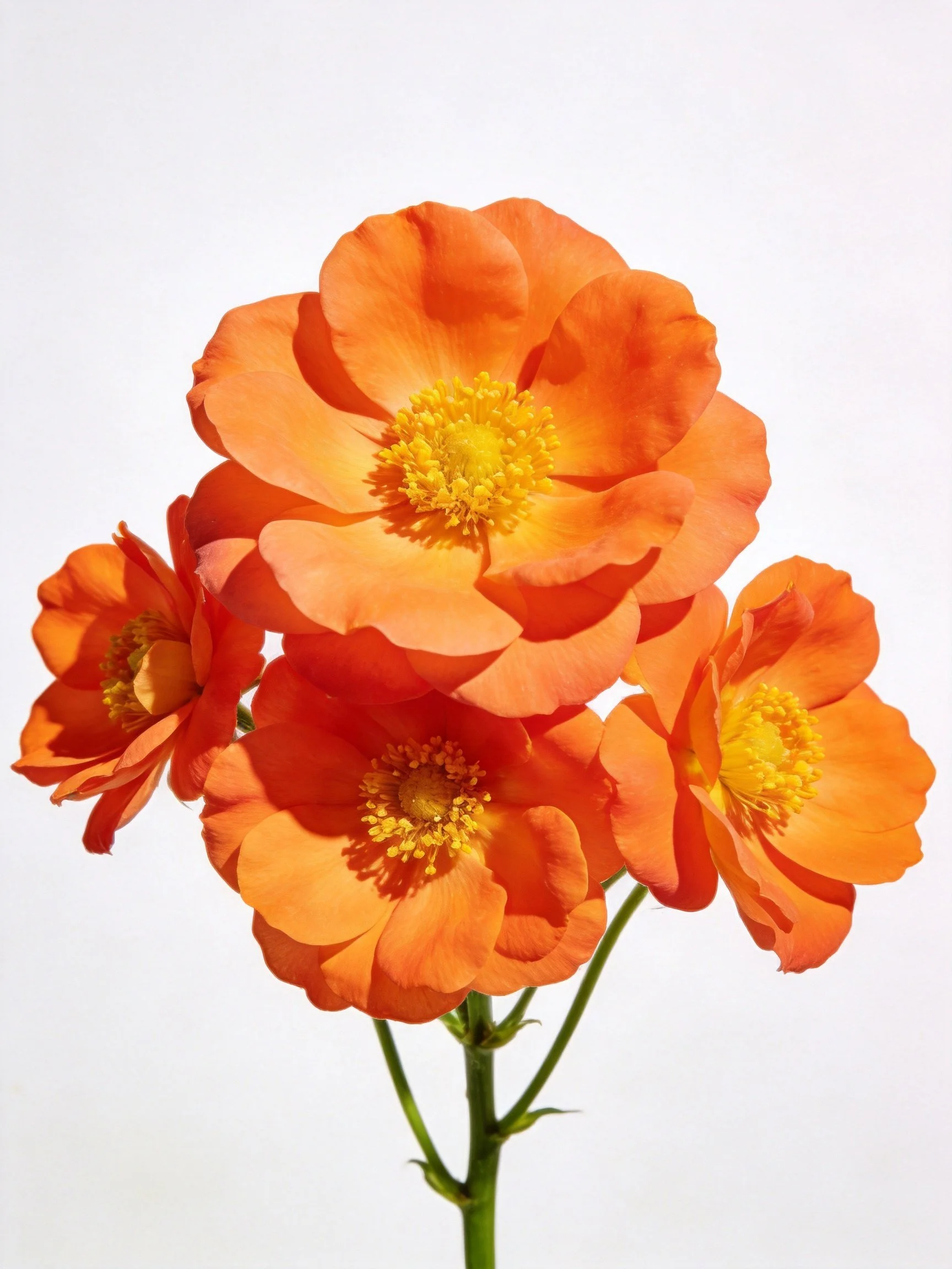 Vibrant orange flowers with yellow centers clustered closely together