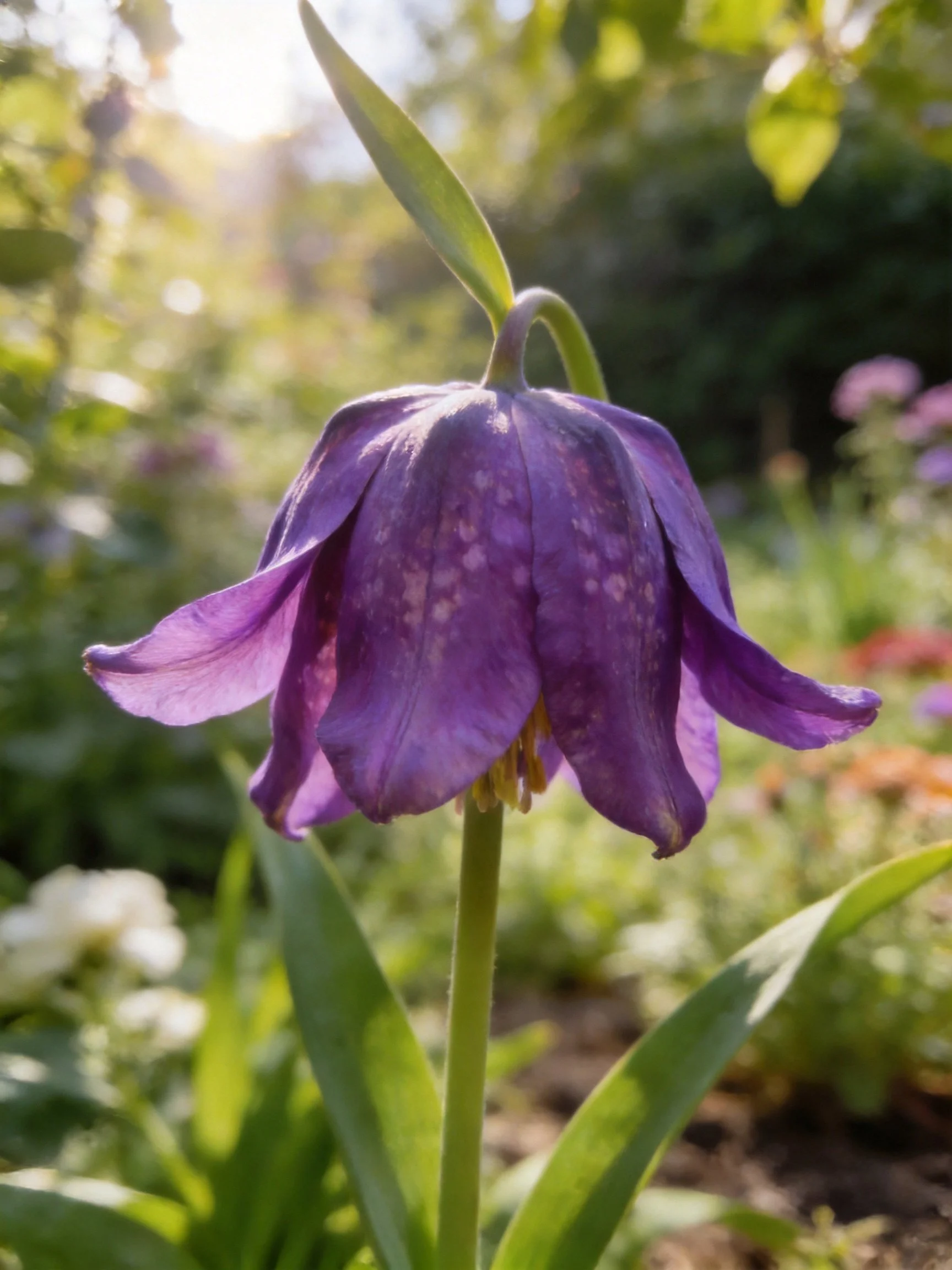 Vibrant purple bell - shaped flower with spotted petals