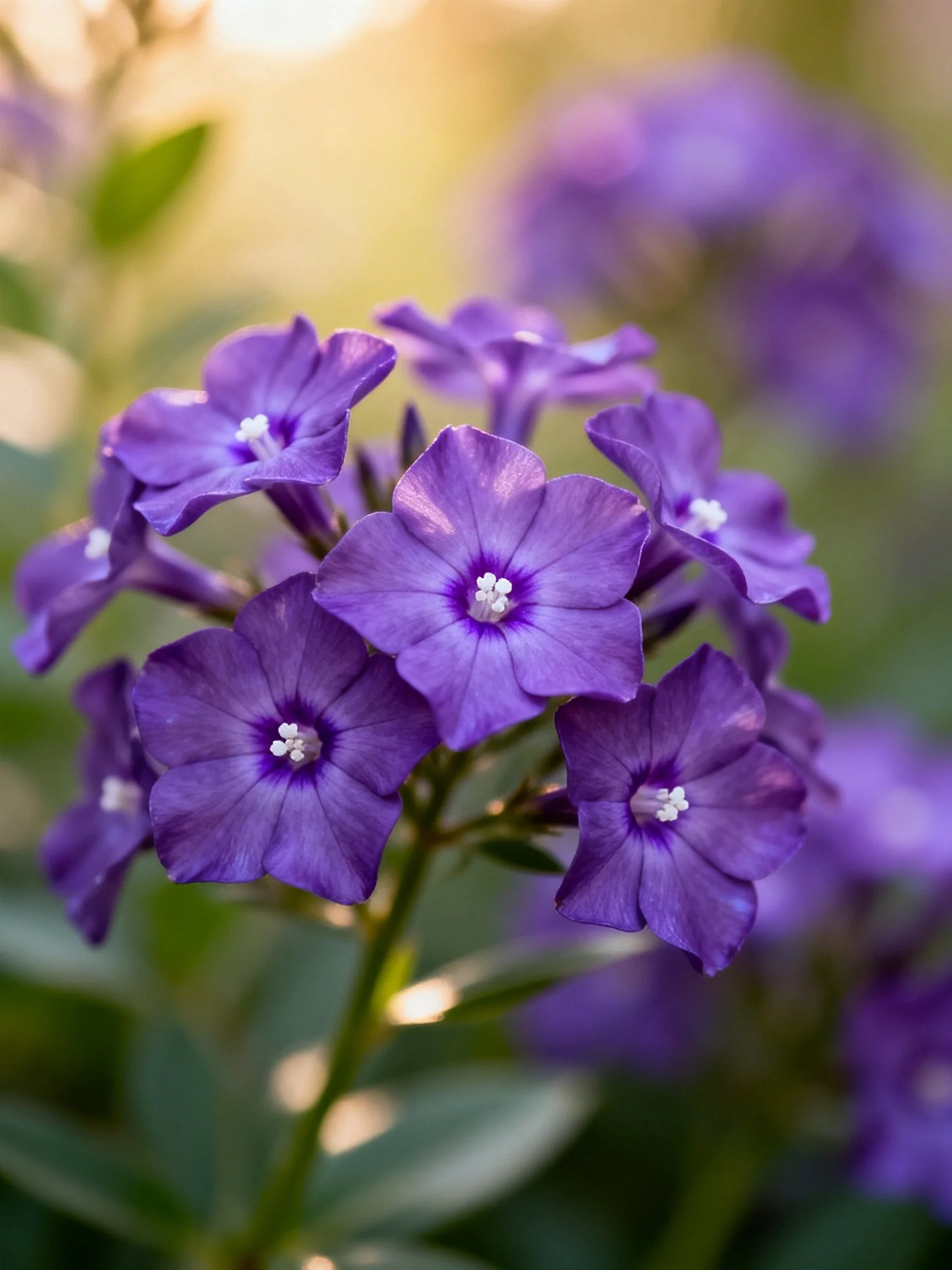 Vibrant purple flower cluster with soft green foliage