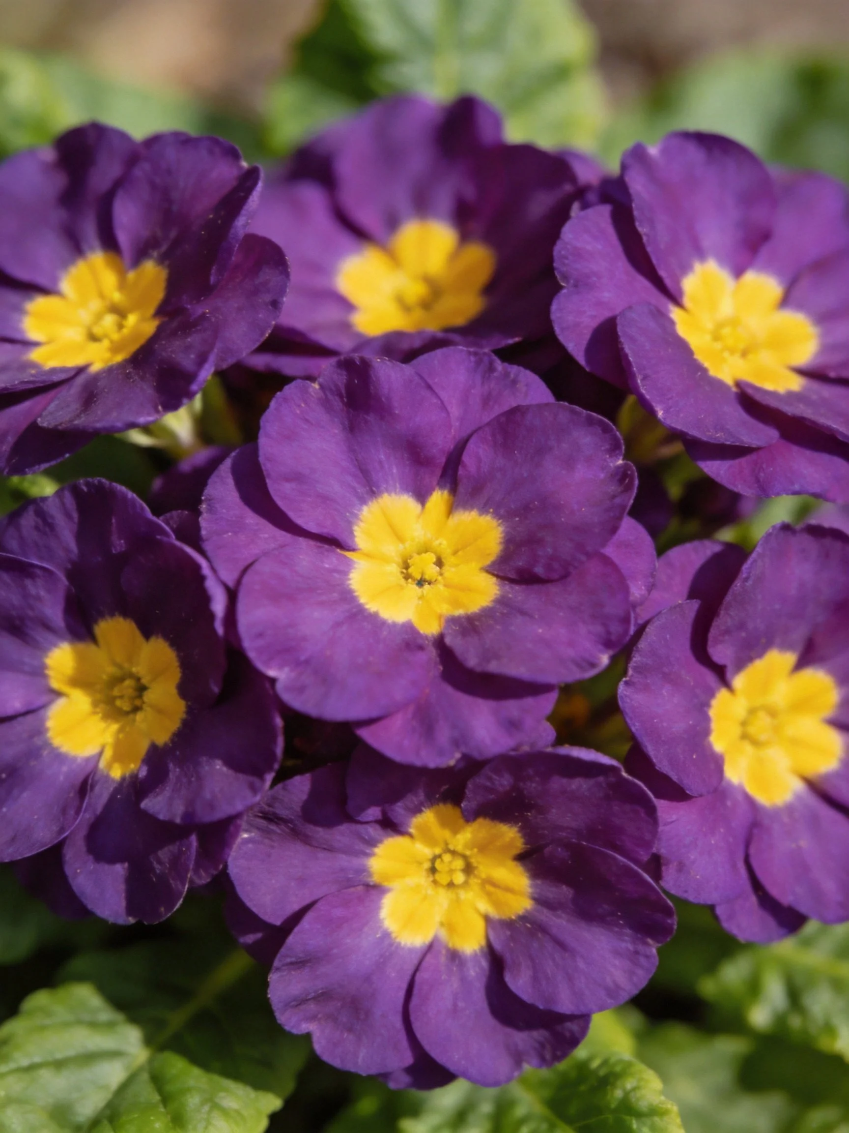 Vibrant purple flowers with bright yellow centers
