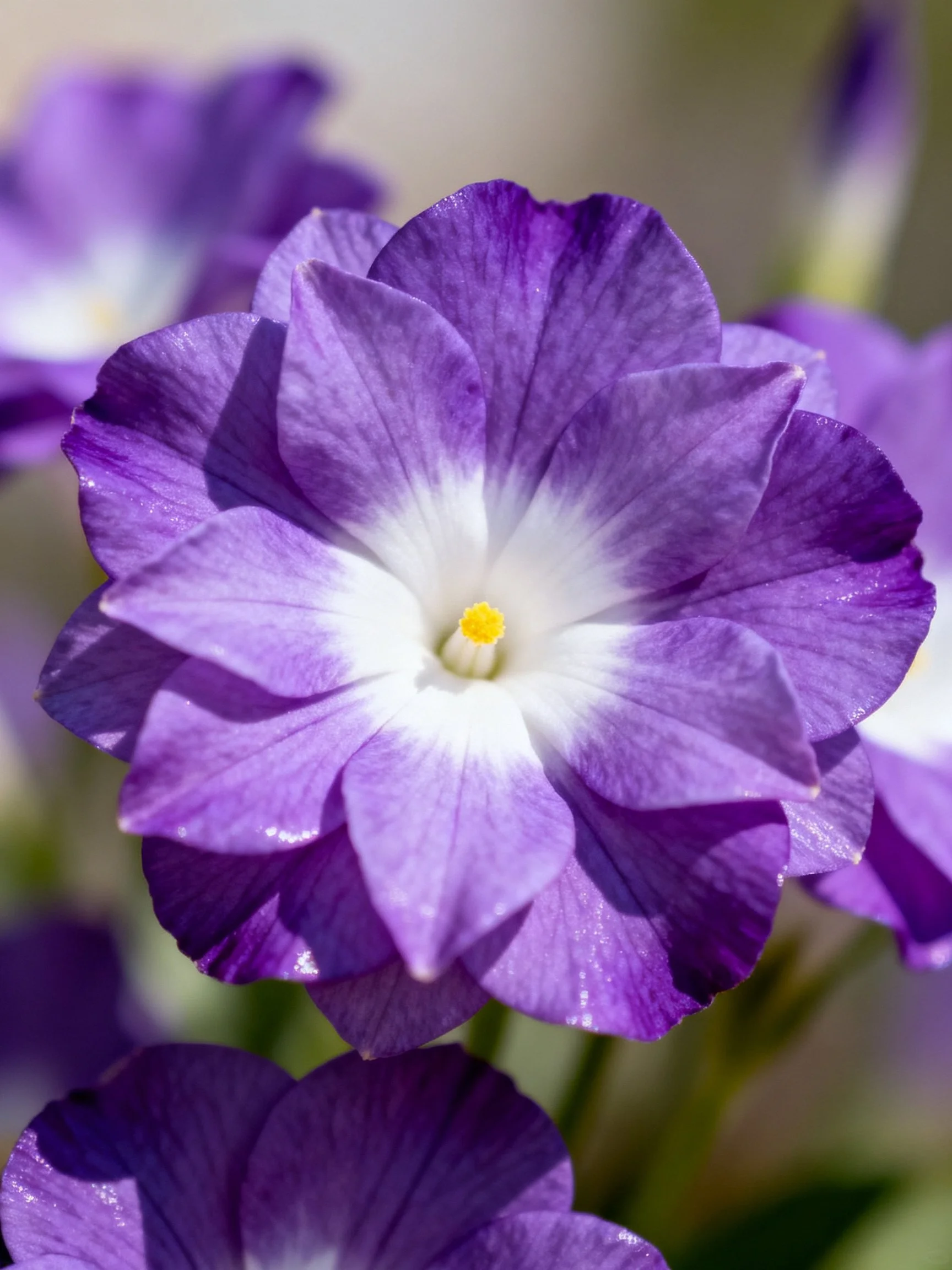 Vibrant purple flowers with white and yellow centers