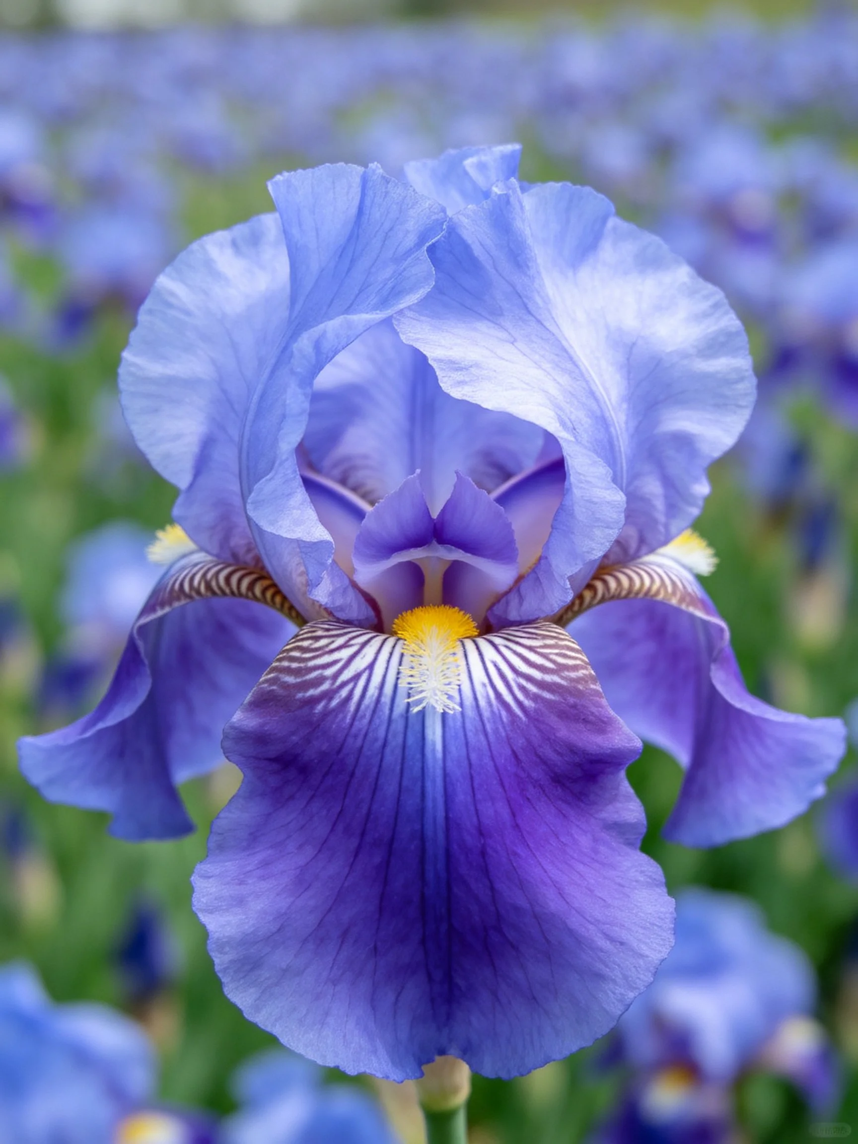 Vibrant purple iris with layered petals