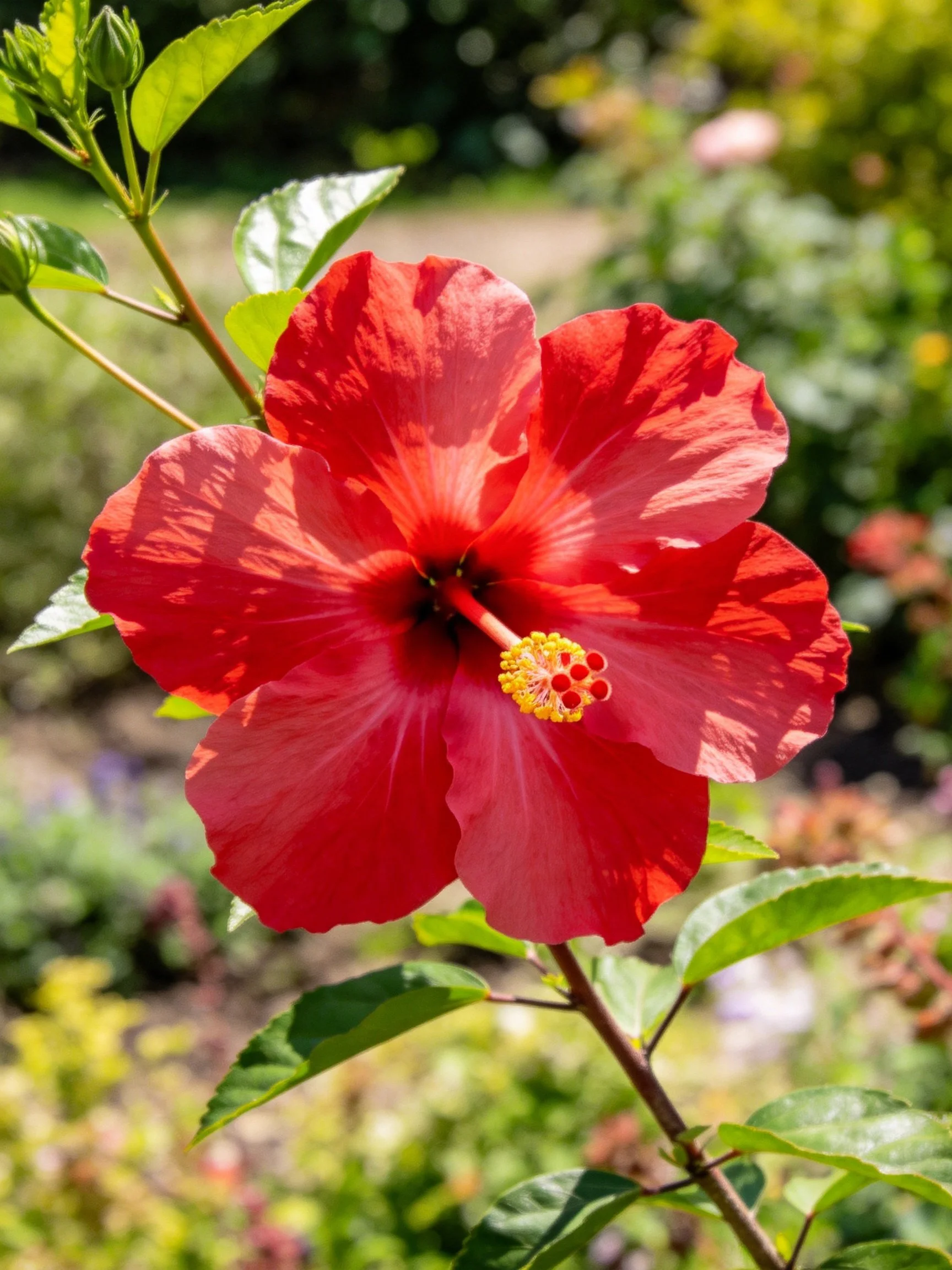 Vibrant red hibiscus