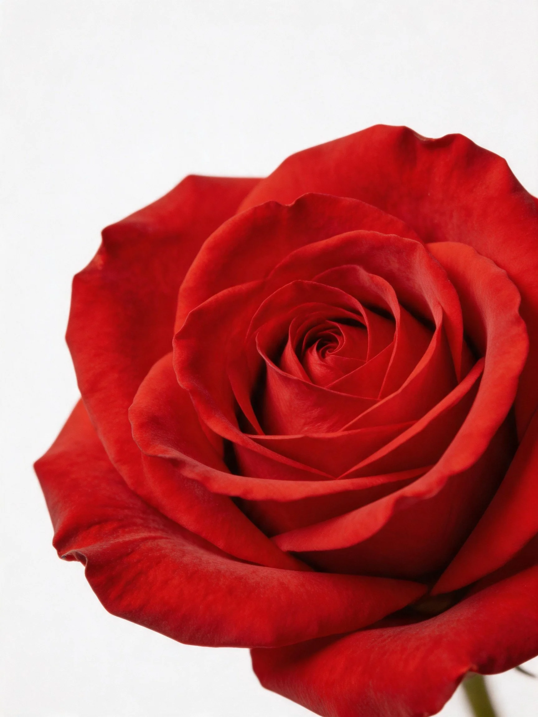 Vibrant red rose with layered petals in full bloom