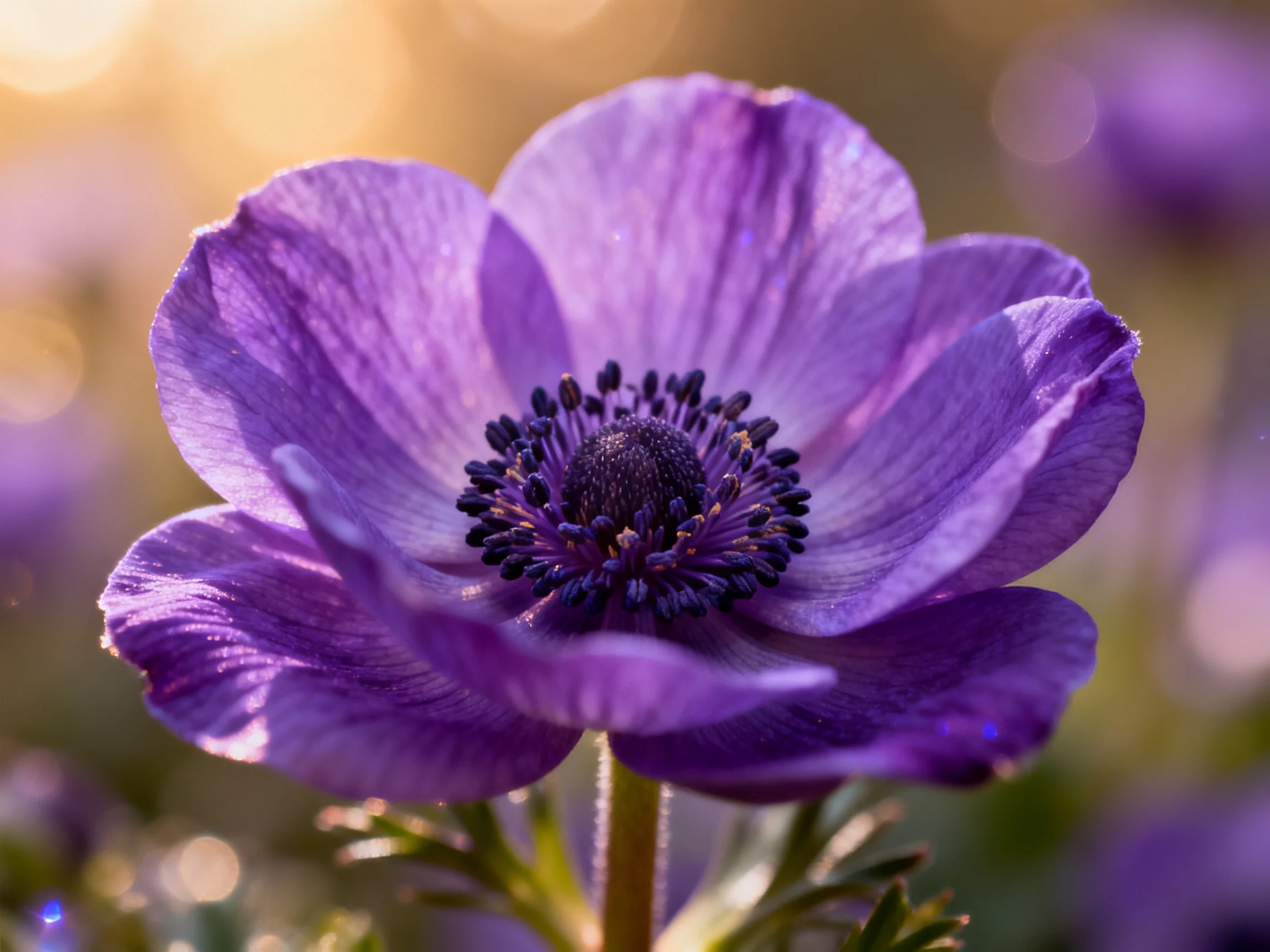 A close - up of a vibrant purple flower with detailed petals and a dark center