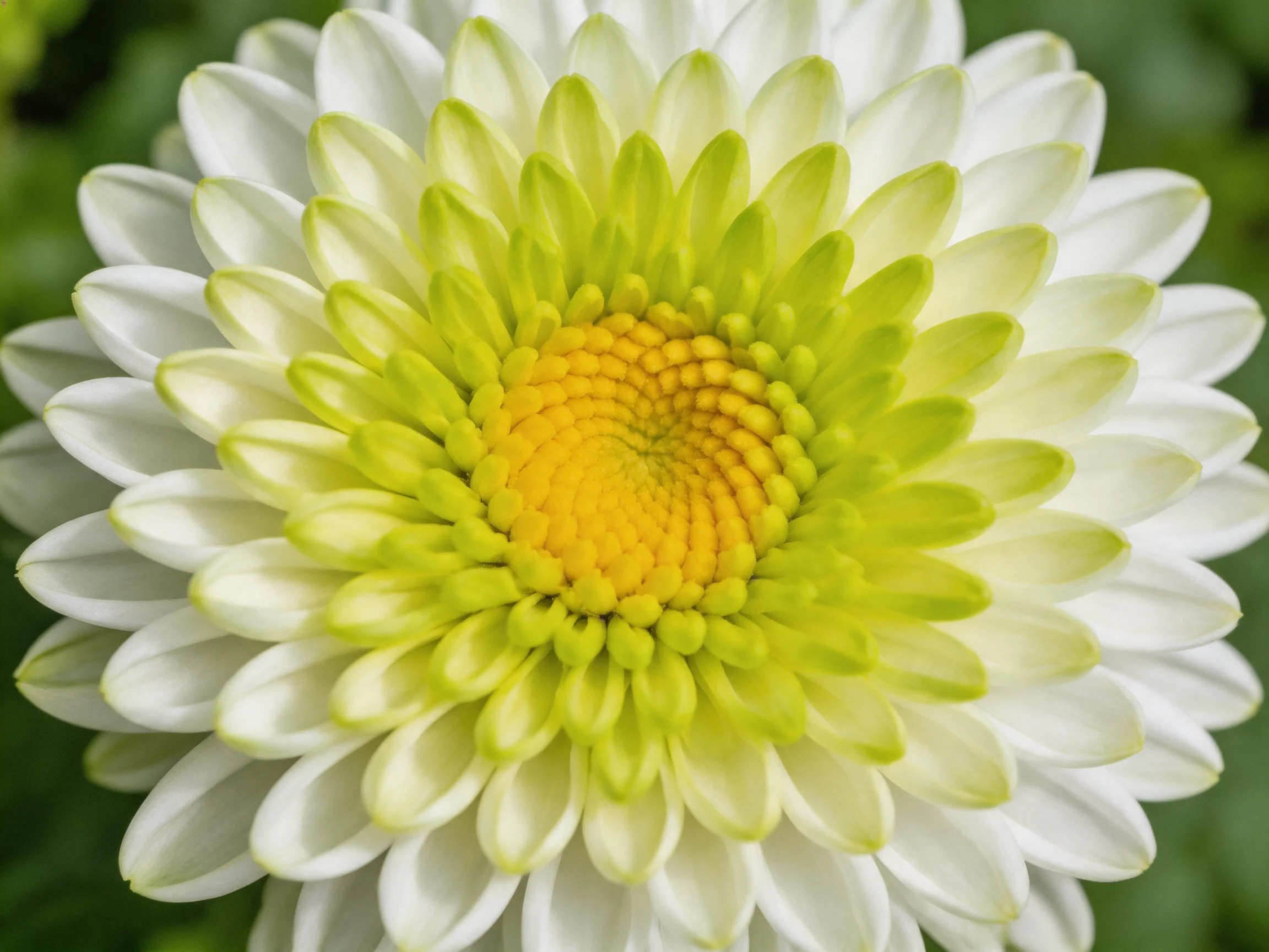 A close - up of a white - petal flower with green and yellow centers