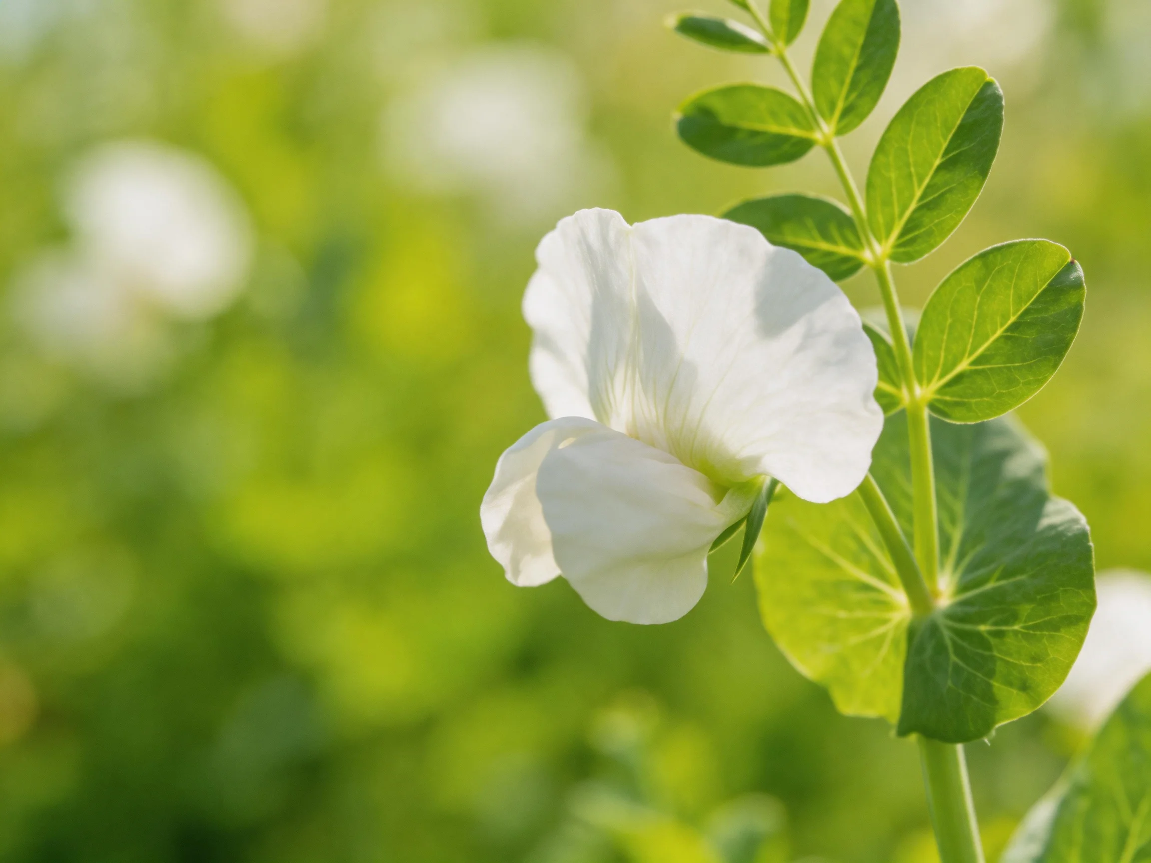 A delicate white flower blooms amid vibrant green foliage