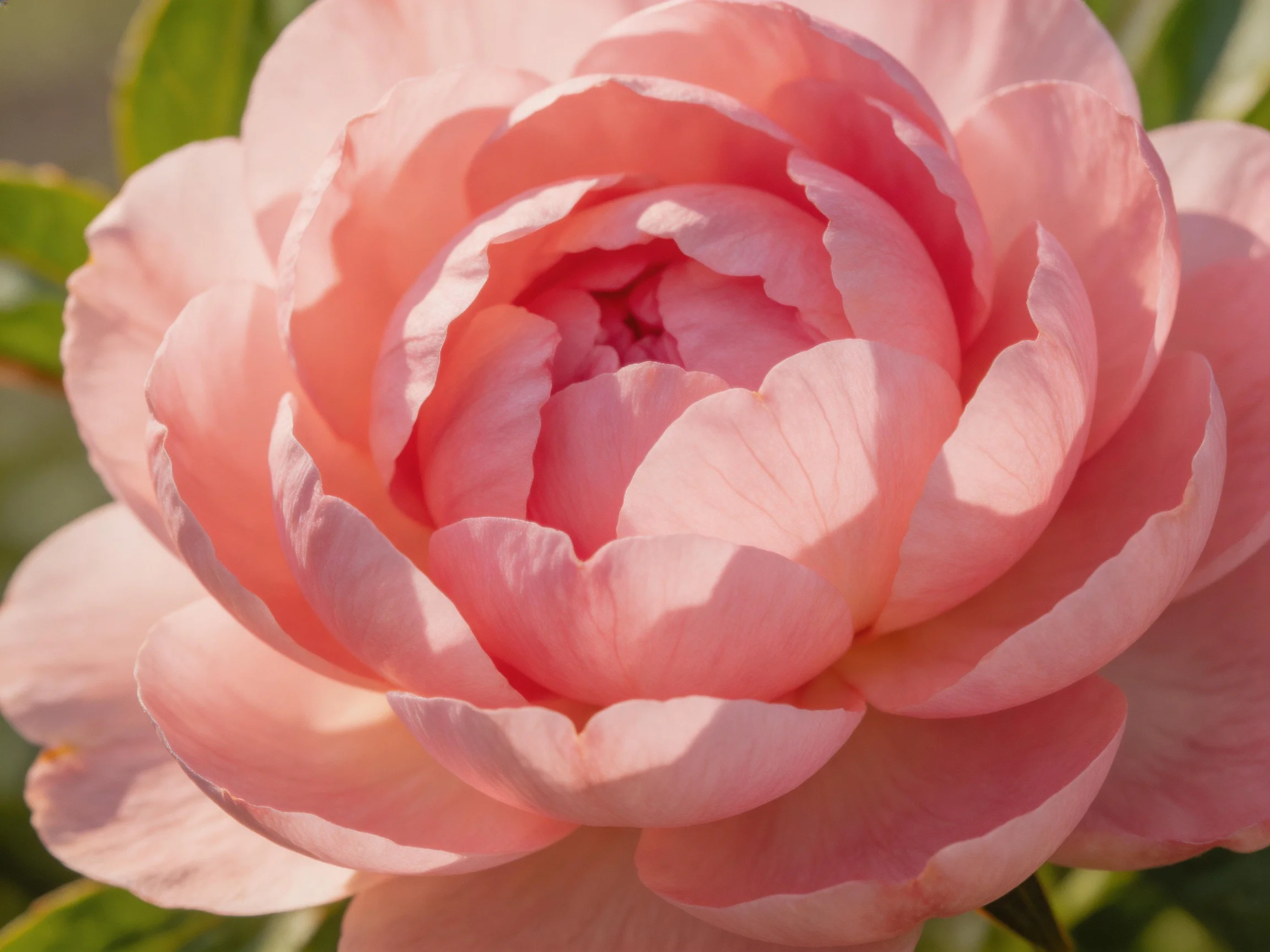 A fully bloomed pink peony with layered delicate petals