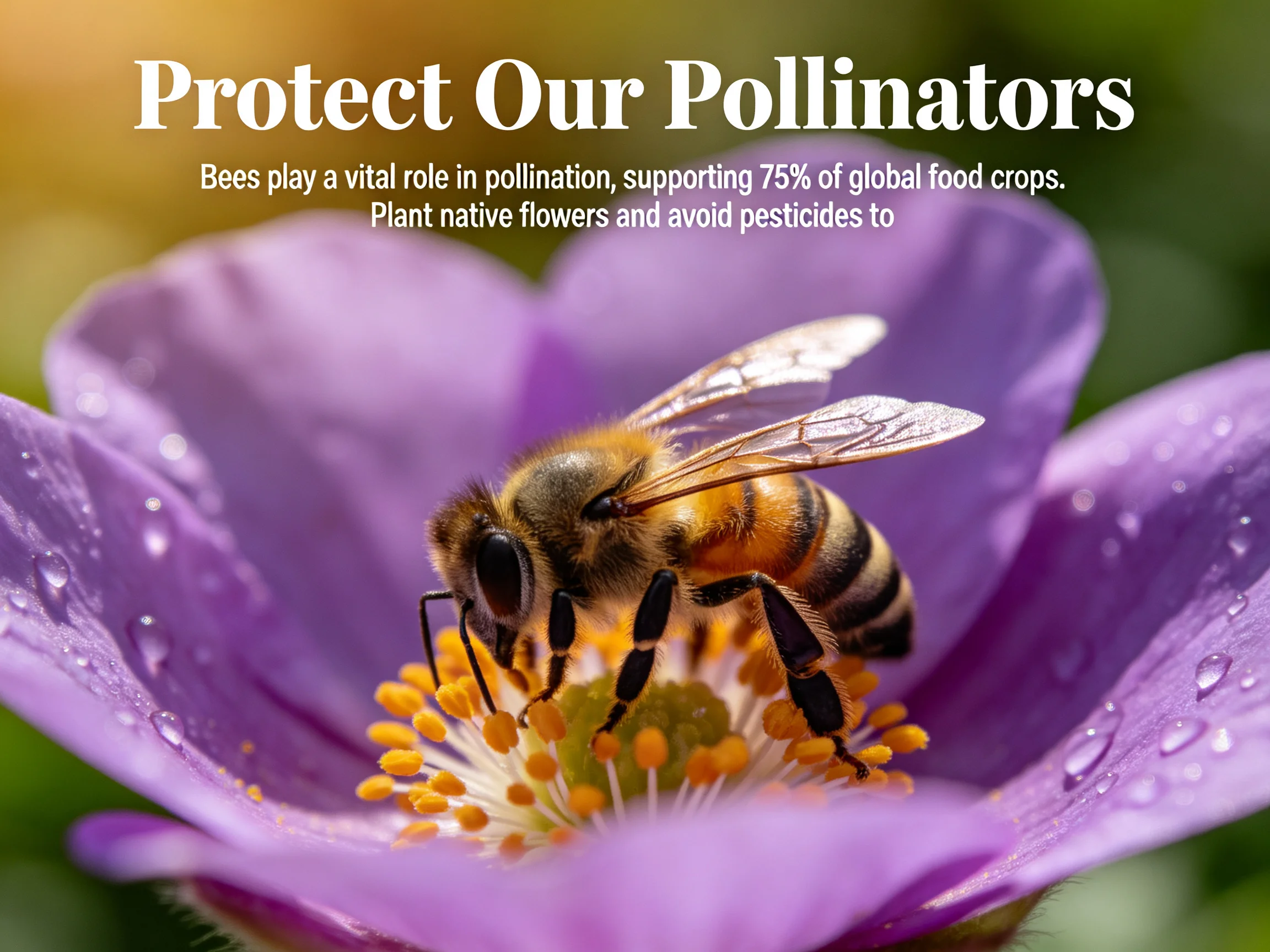 A honeybee collecting nectar from a vibrant purple flower