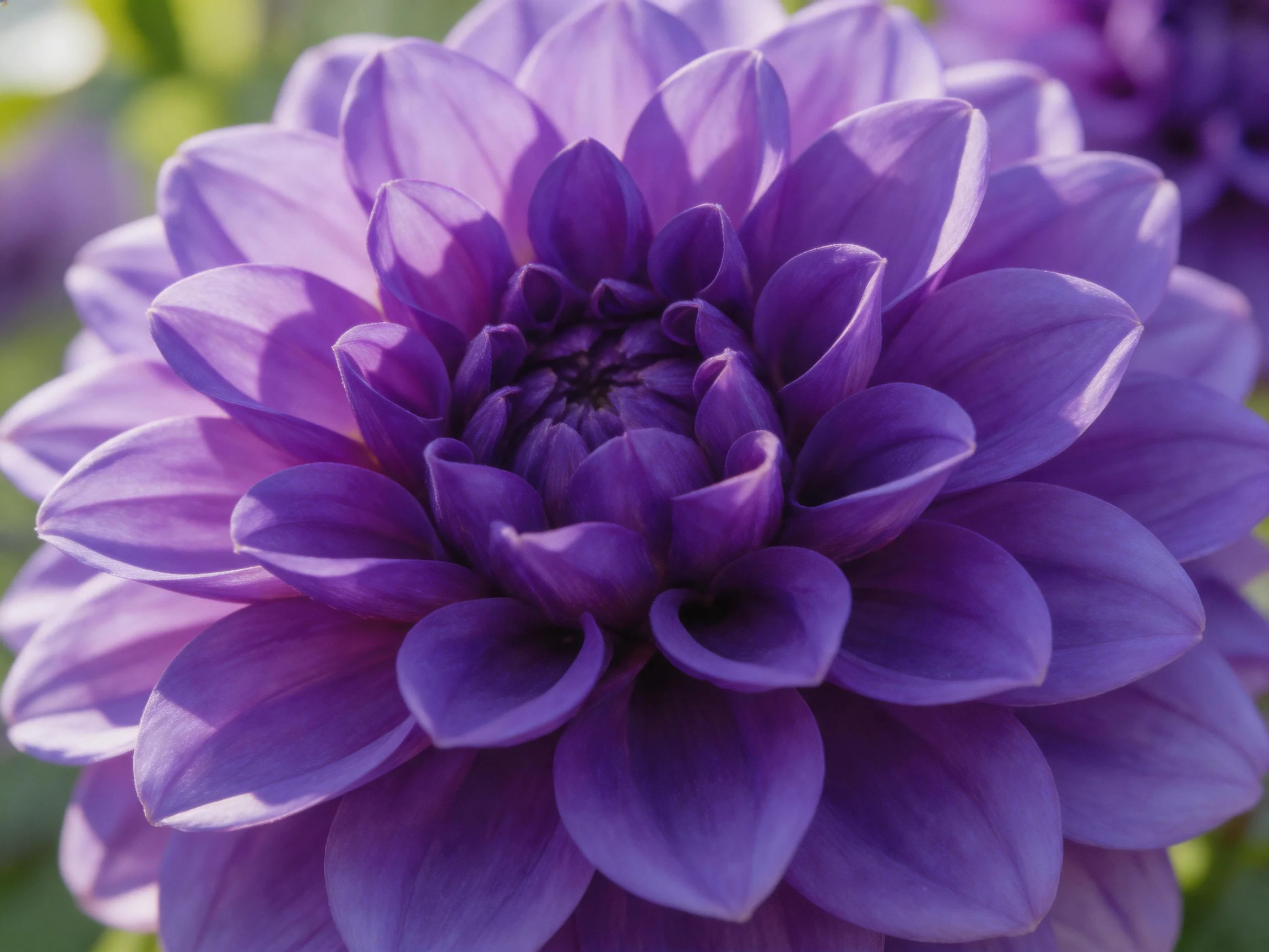 A rich-hued purple dahlia with layered petals