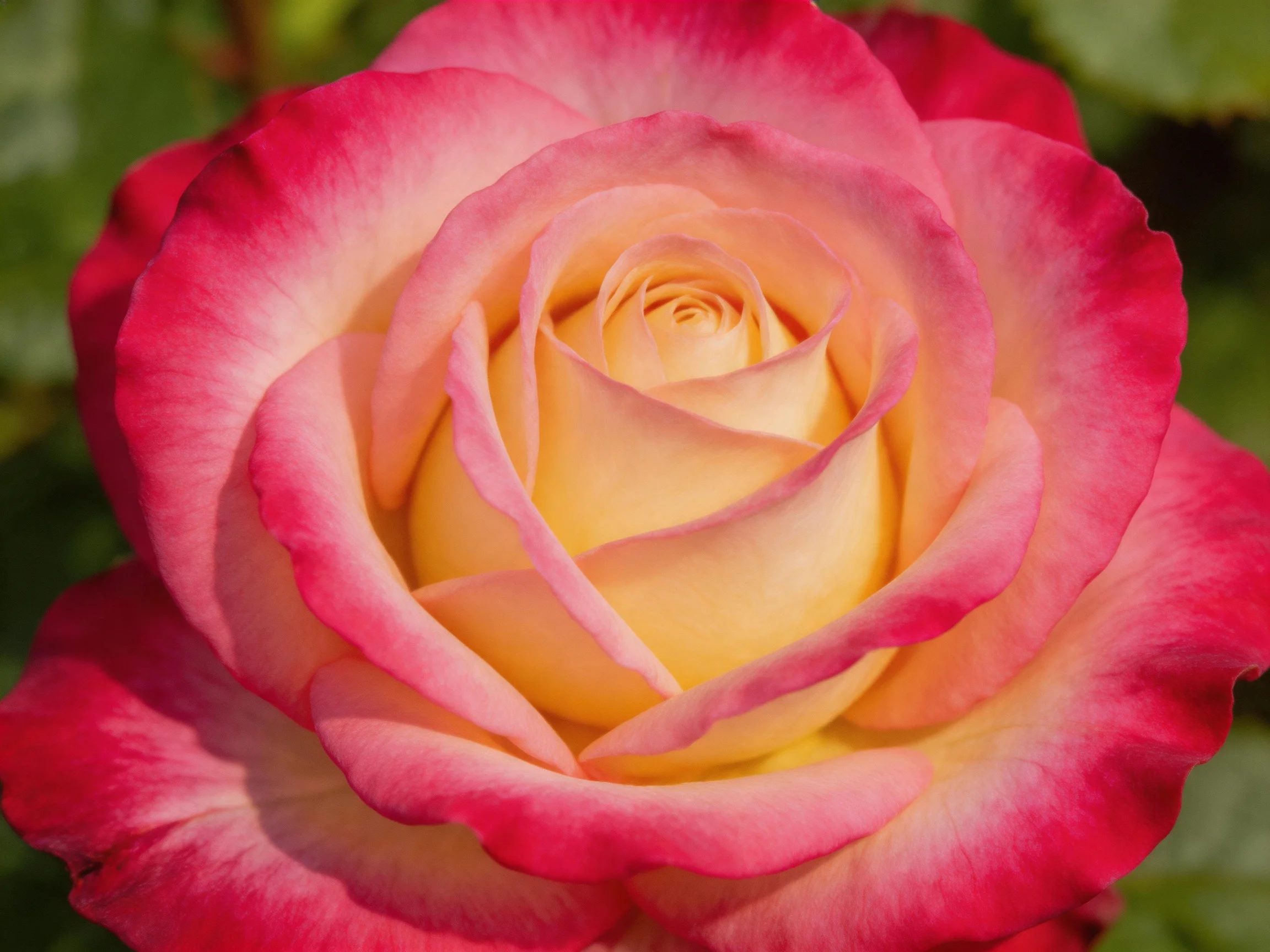 A rose with pink outer petals transitioning to a yellow center