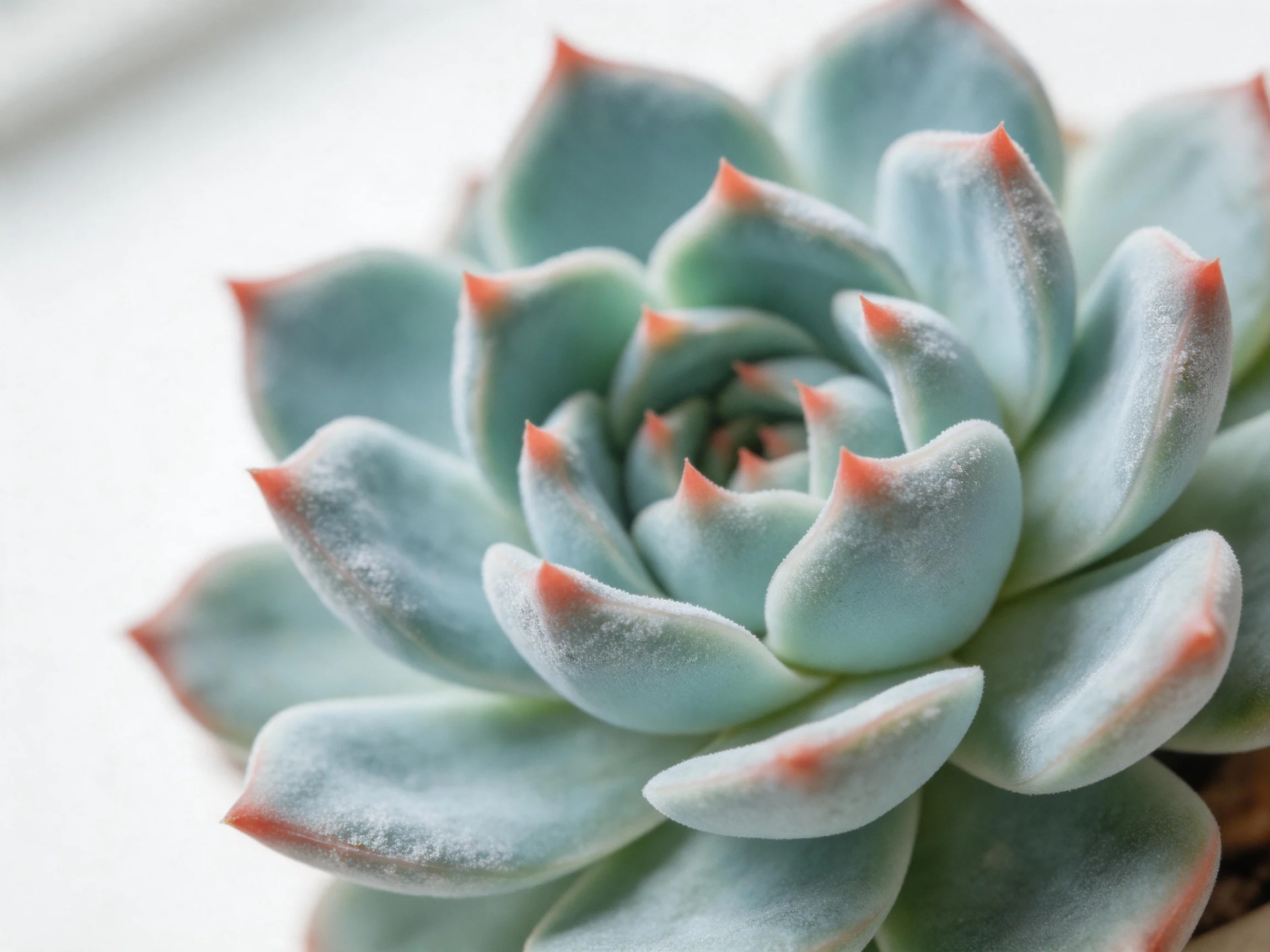 A rosette - shaped succulent with blue - green leaves and reddish leaf tips