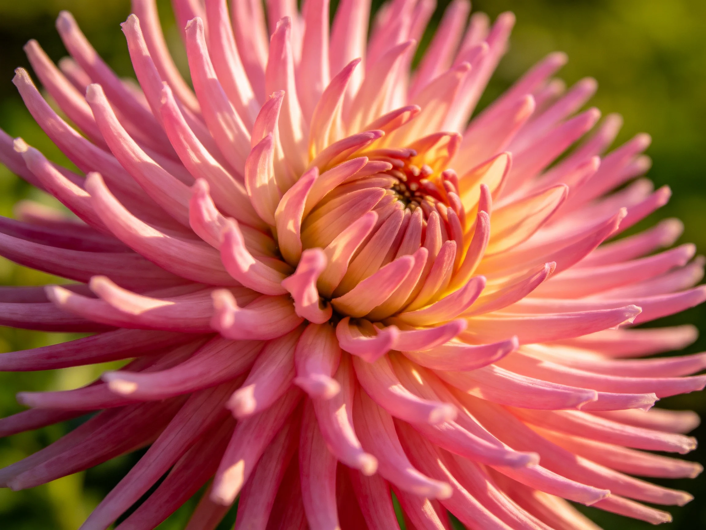 A vibrant pink dahlia with layered petals