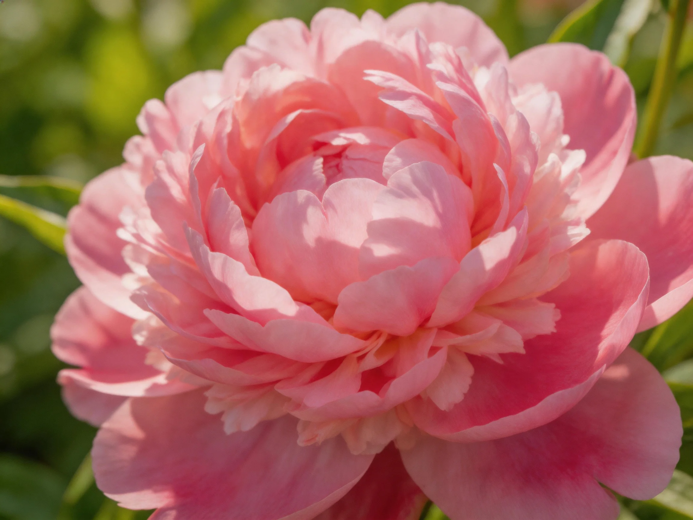 A vibrant pink peony with layered, soft petals