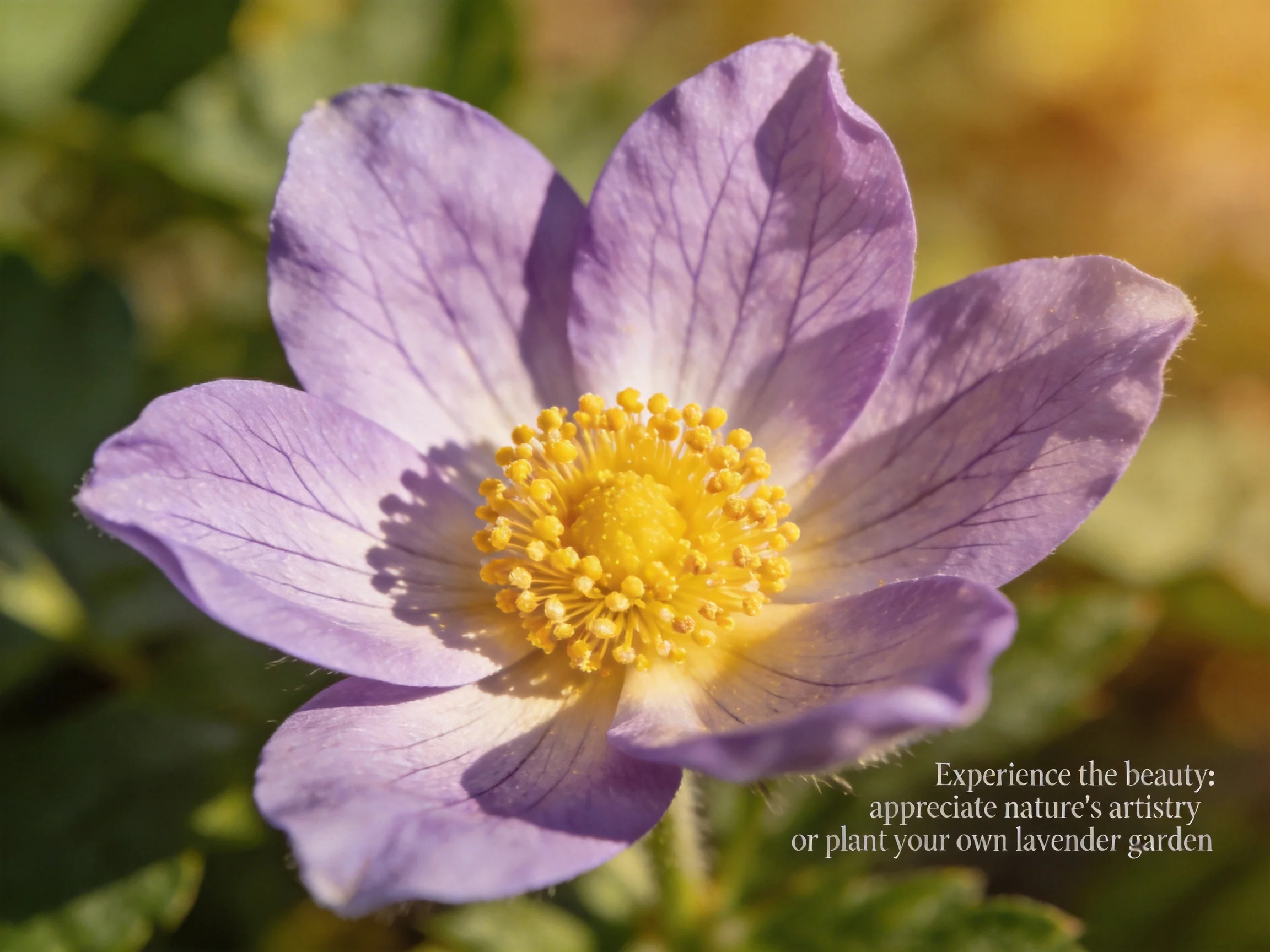 A vibrant purple flower with golden-yellow stamens