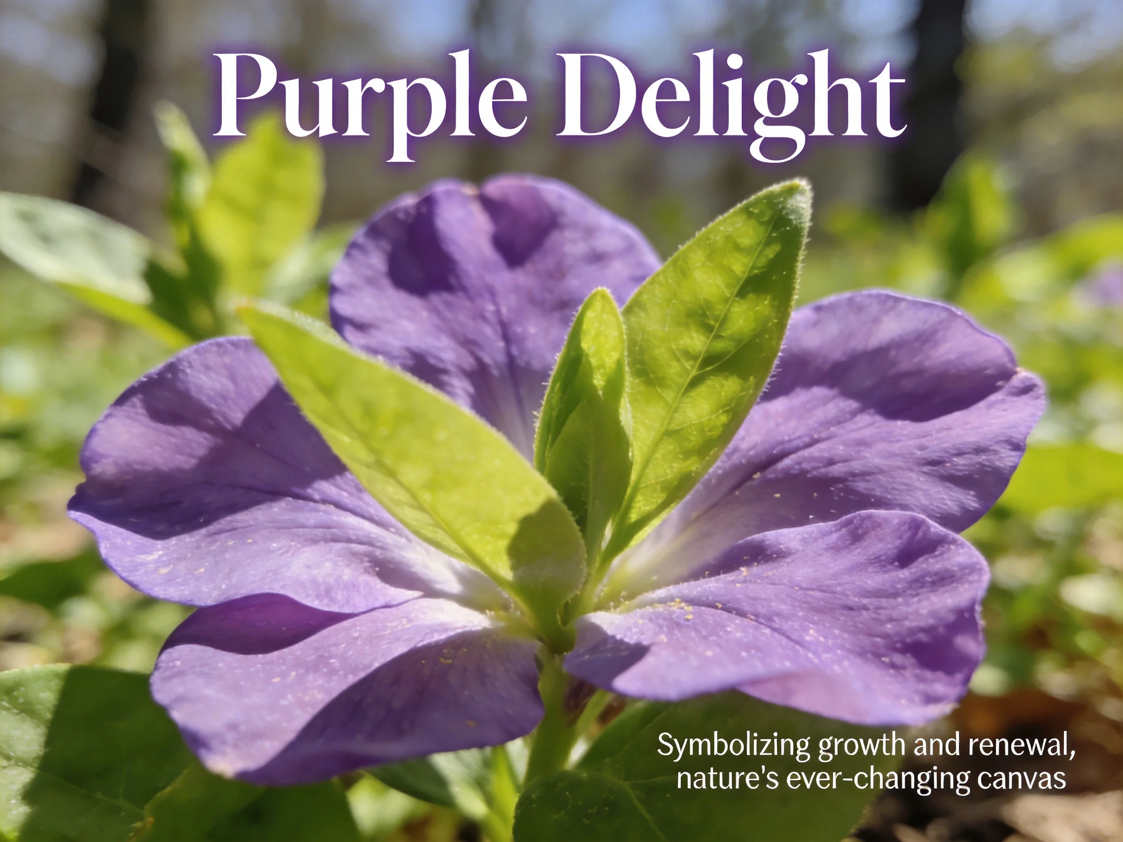 A vibrant purple flower with green foliage under sunlight