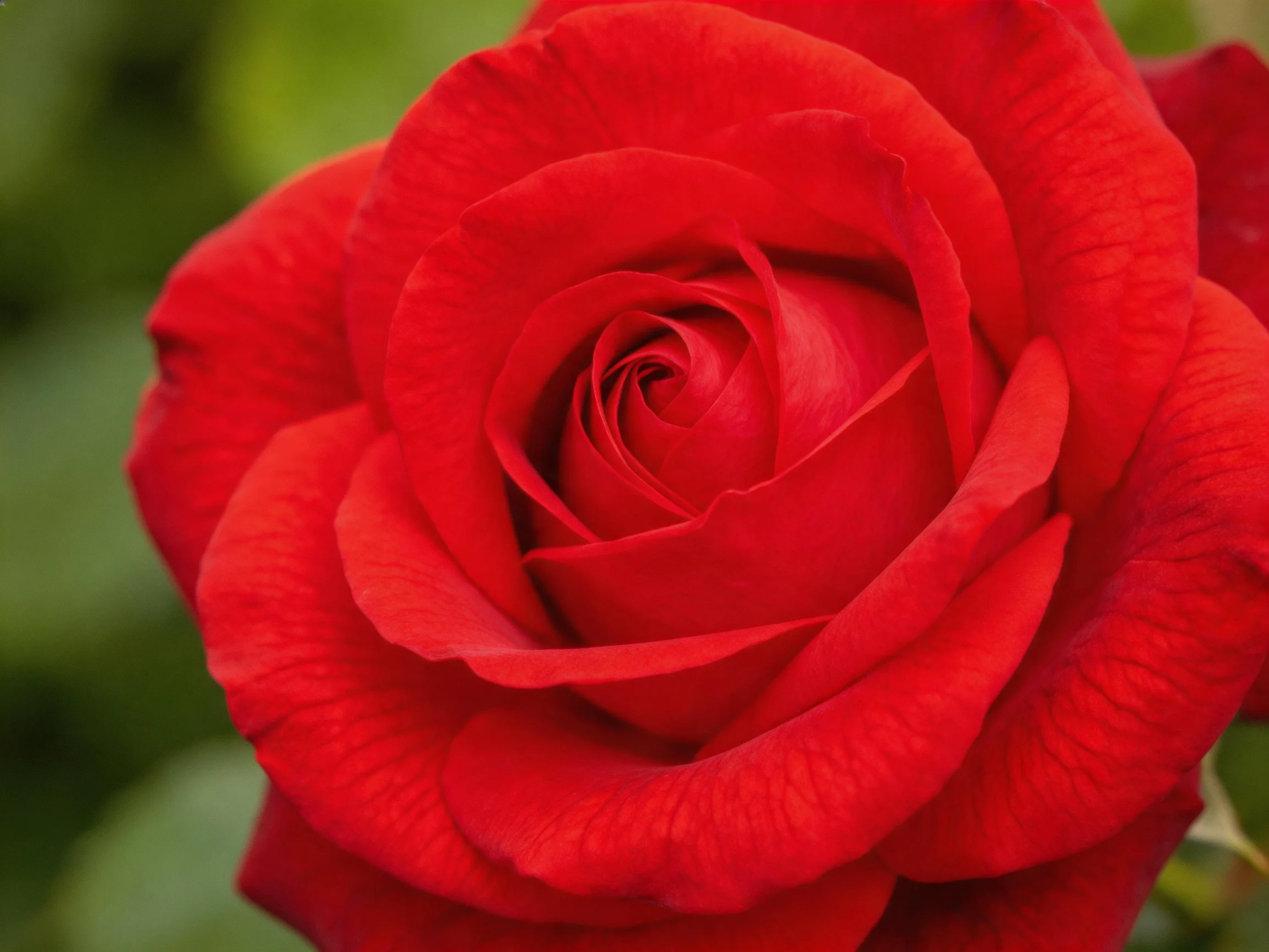 A vibrant red rose with layered petals