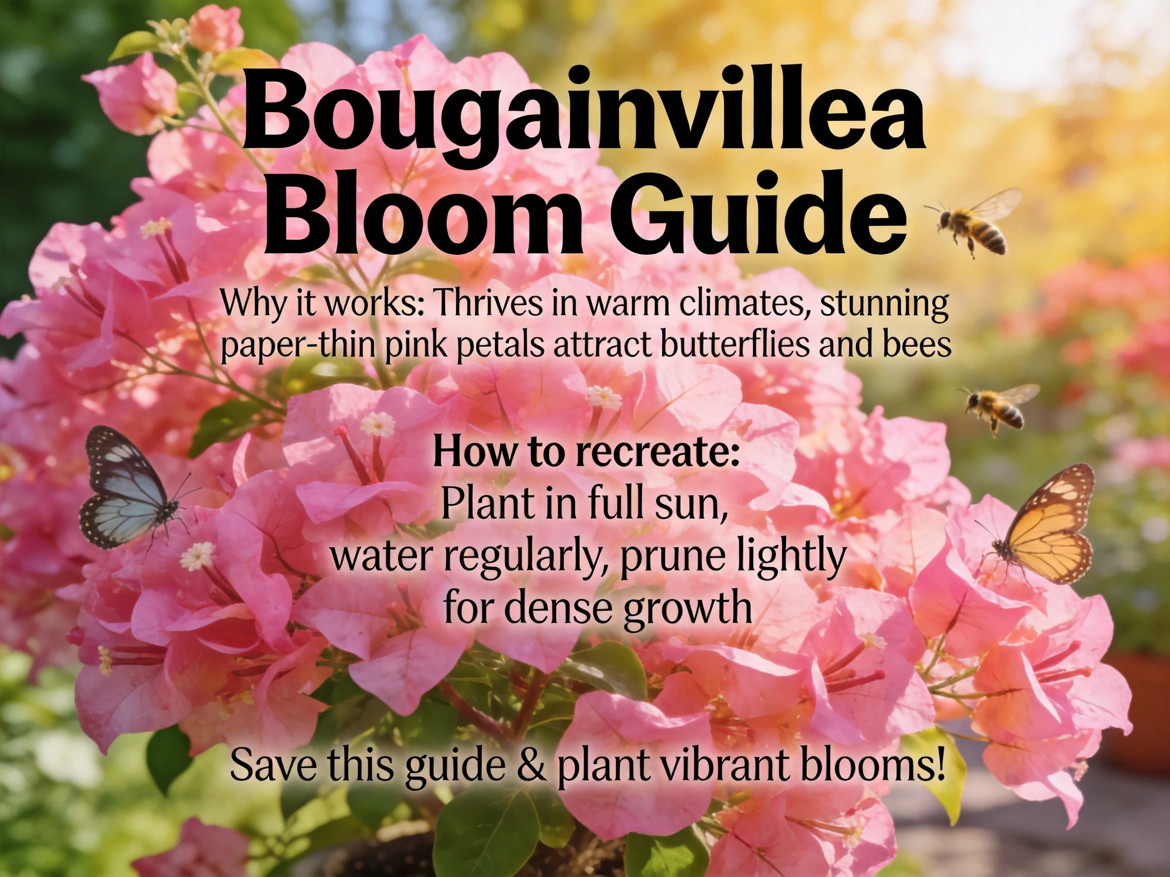 Bougainvillea Bloom Guide with Vibrant Pink Flowers
