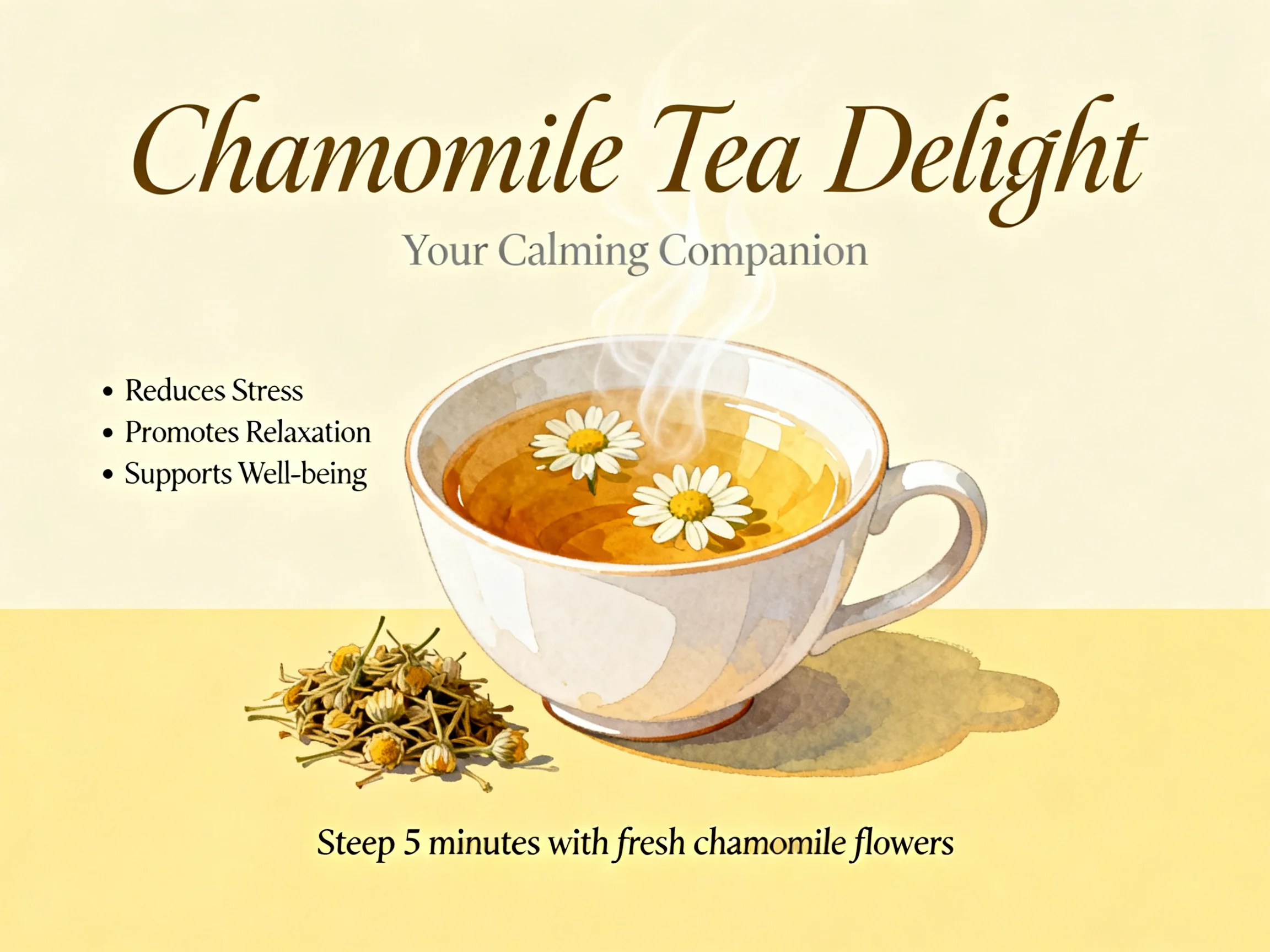 Chamomile Tea Delight, a calming herbal drink