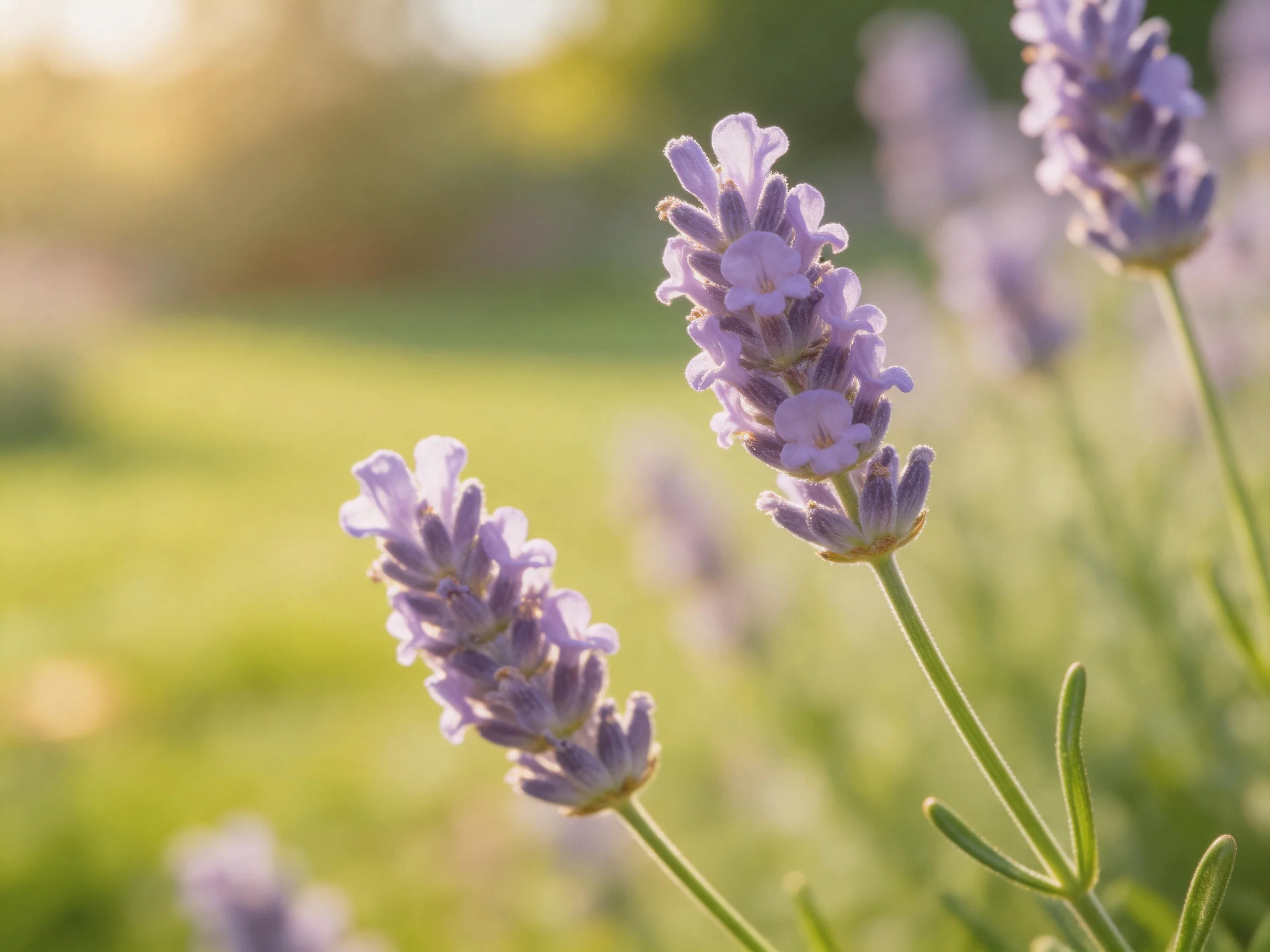Close-up of vibrant purple lavender blooms in a sunlit garden