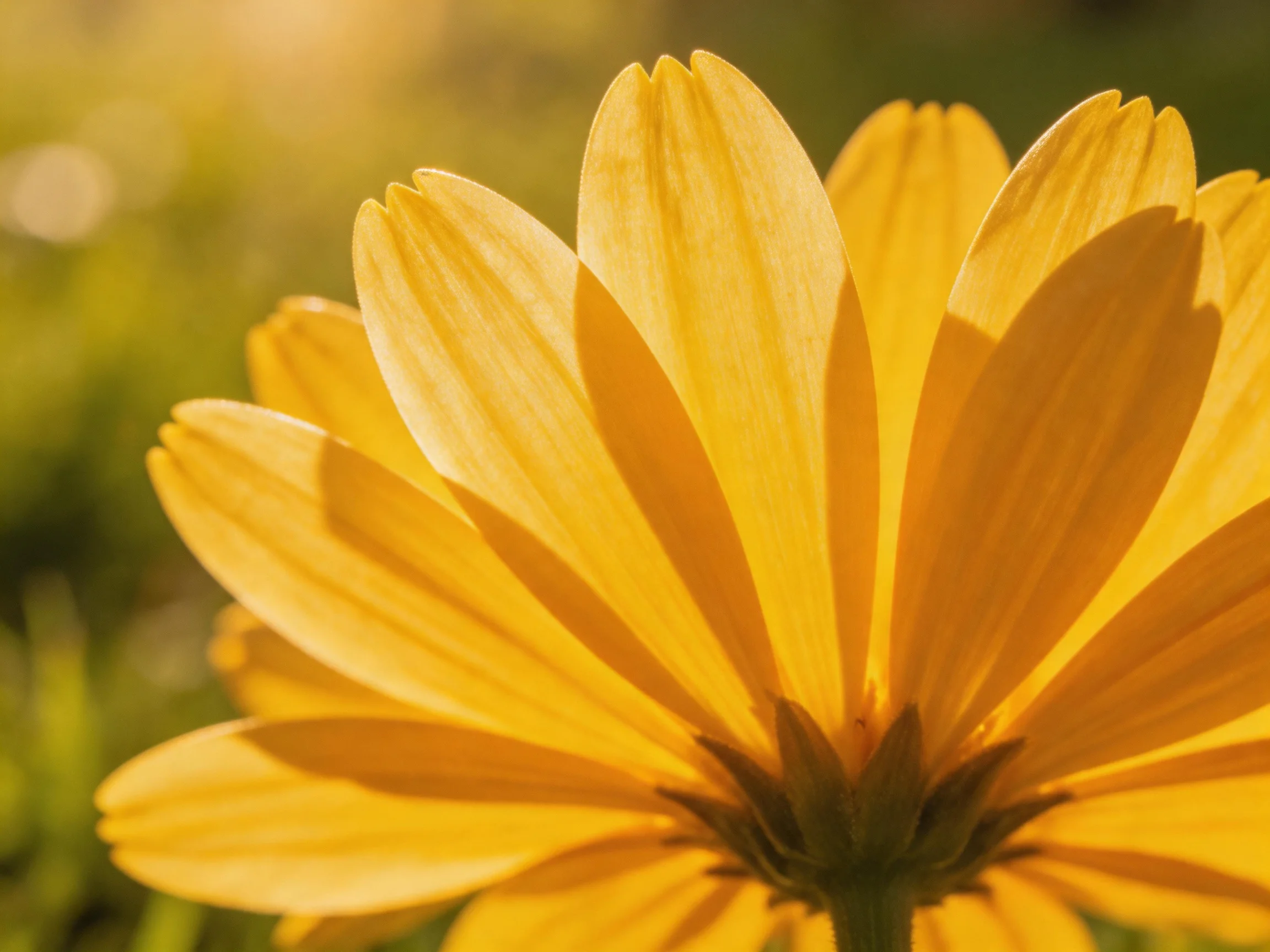 Close-up view of vibrant yellow flower petals with soft natural lighting