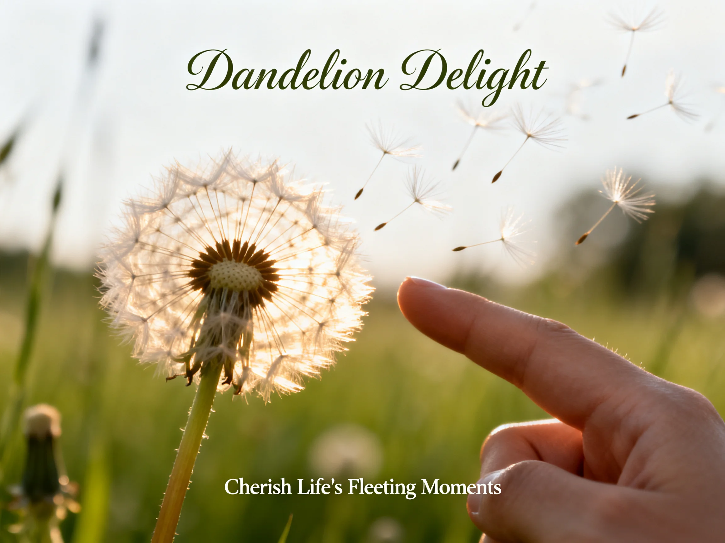 Dandelion Delight: Seeds Floating in a Sunlit Field