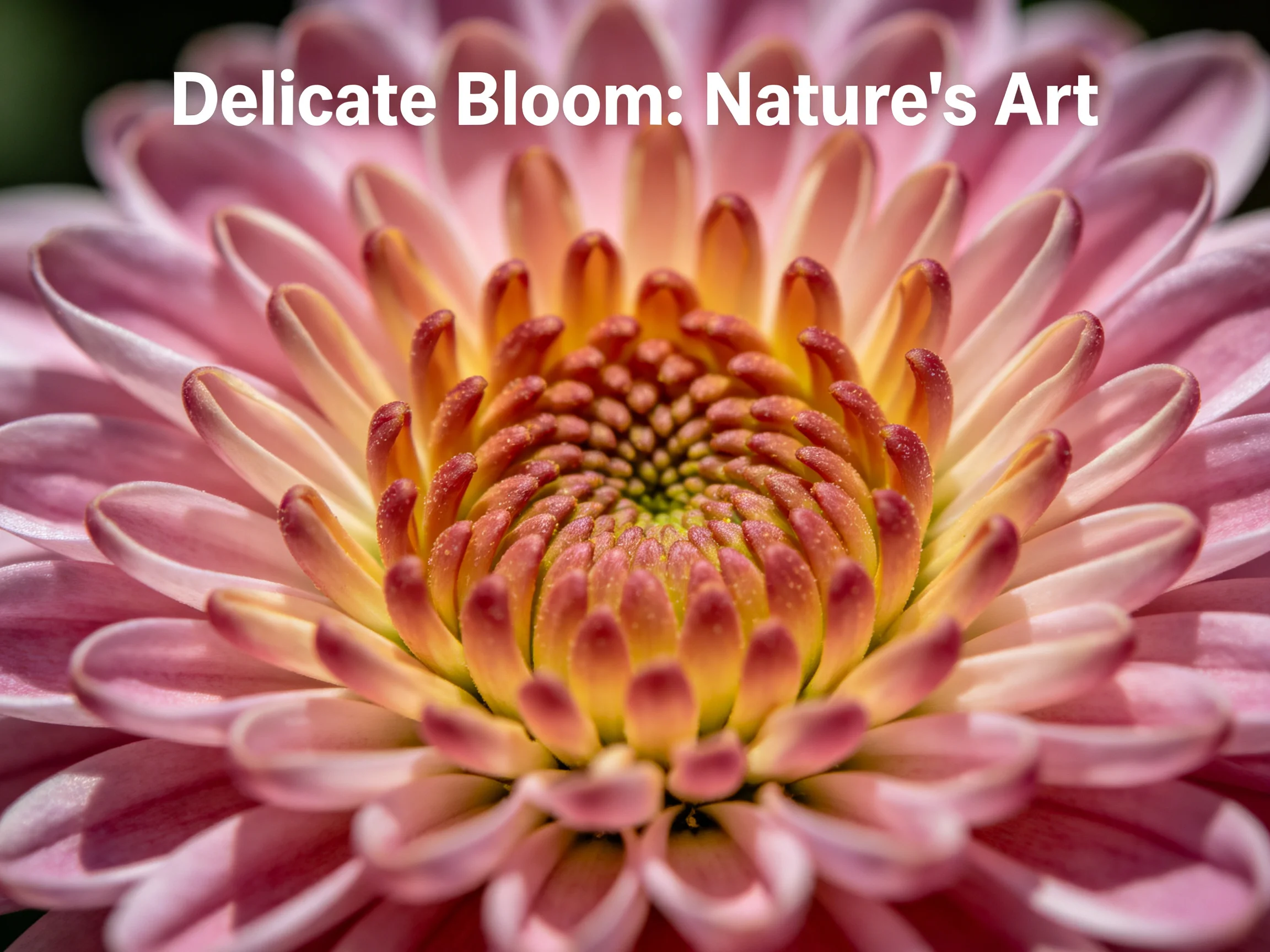 Delicate Pink Petal Bloom with Vibrant Central Hub