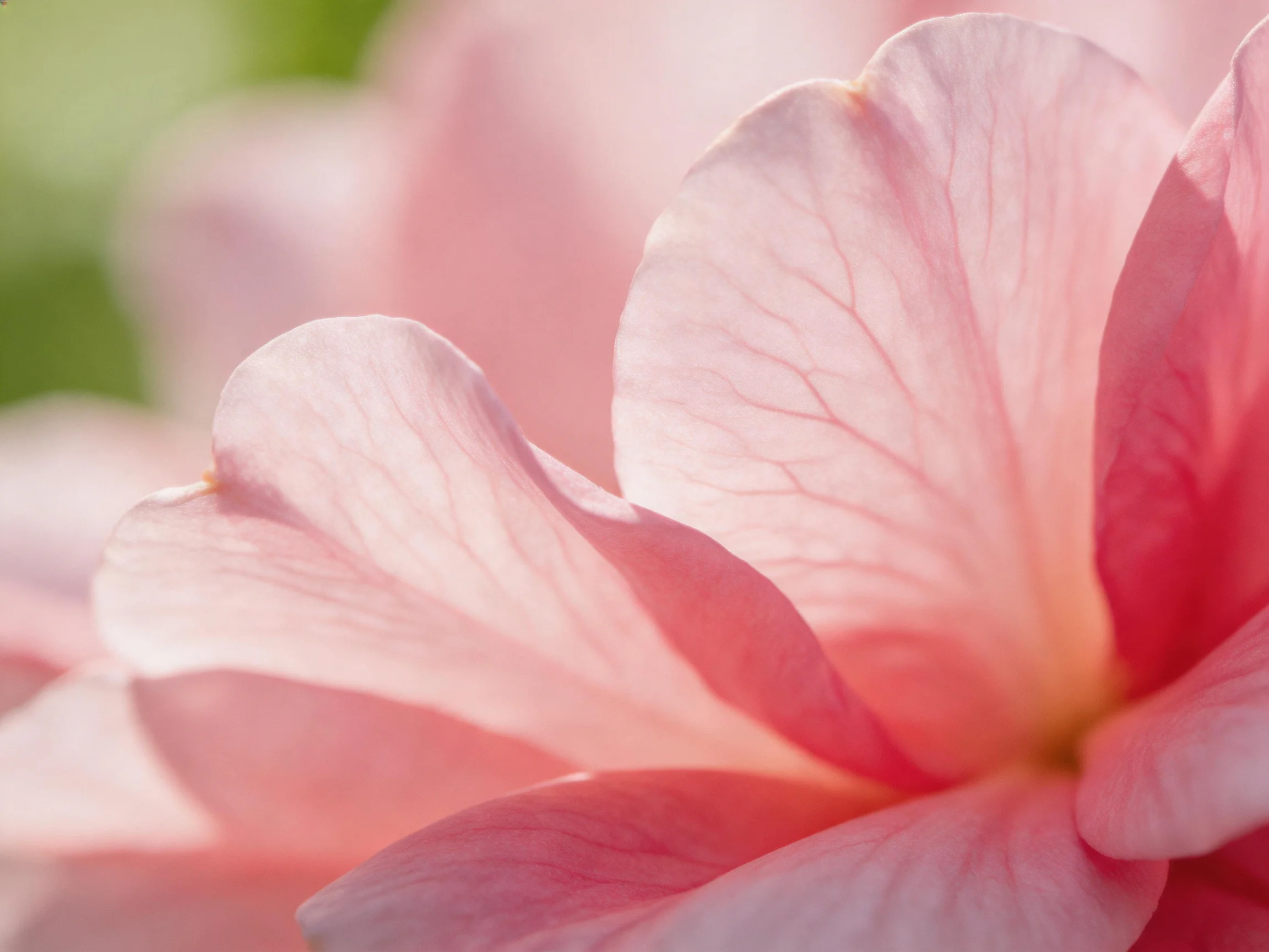 Delicate pink flower petals with subtle veining and soft lighting