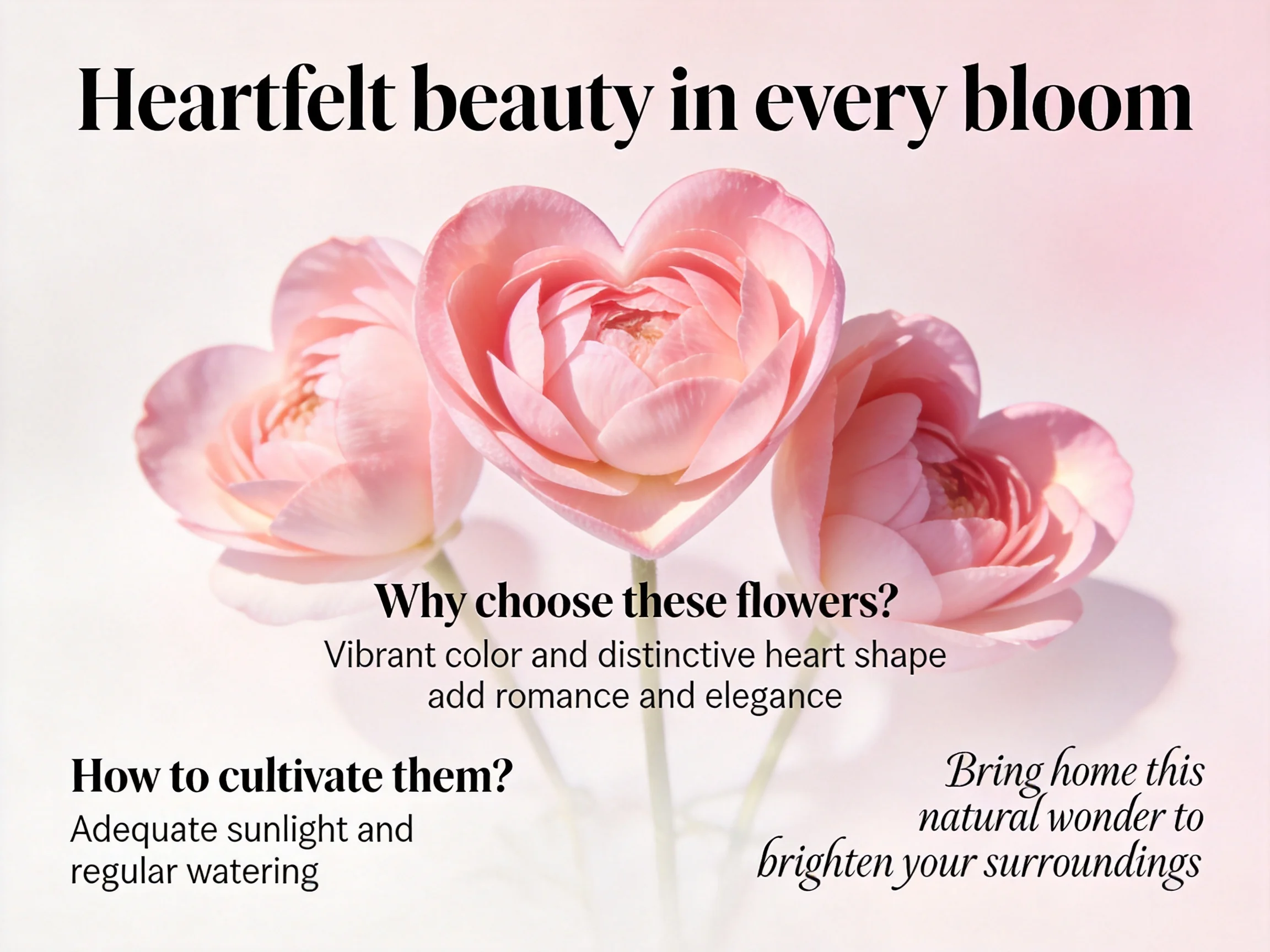 Heartfelt beauty in heart - shaped pink blooms