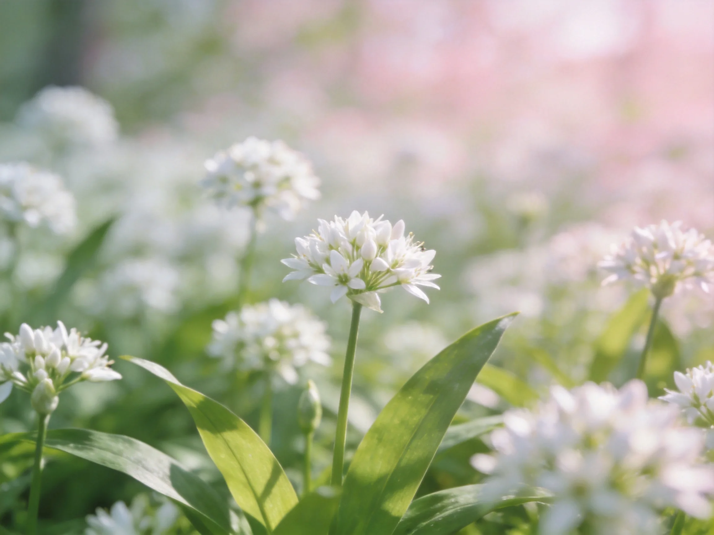 Numerous delicate white clustered flowers amid lush green foliage